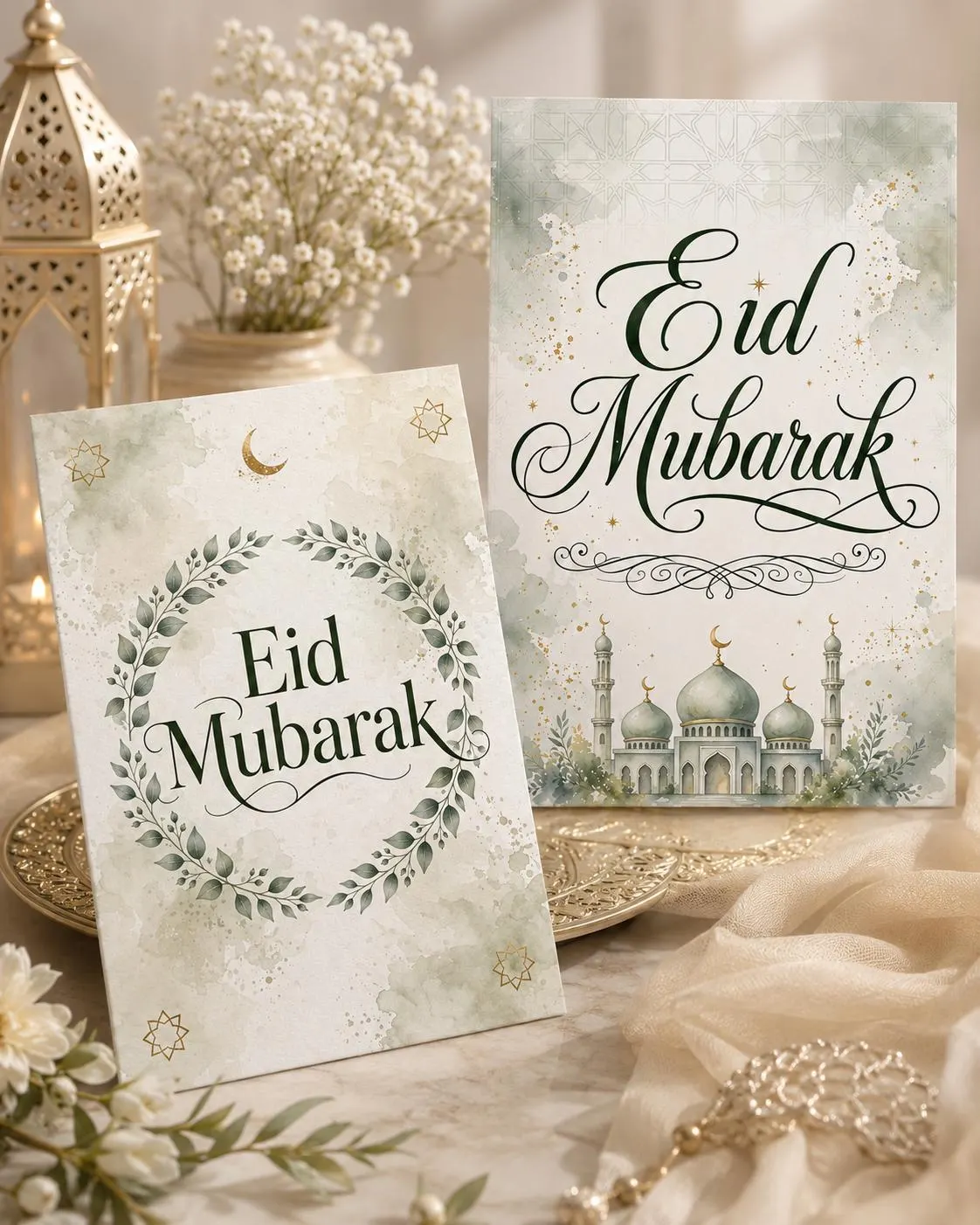 30 Eid Mubarak Watercolor Cards | Islamic Muslim Greeting (Digital Download) - image 3