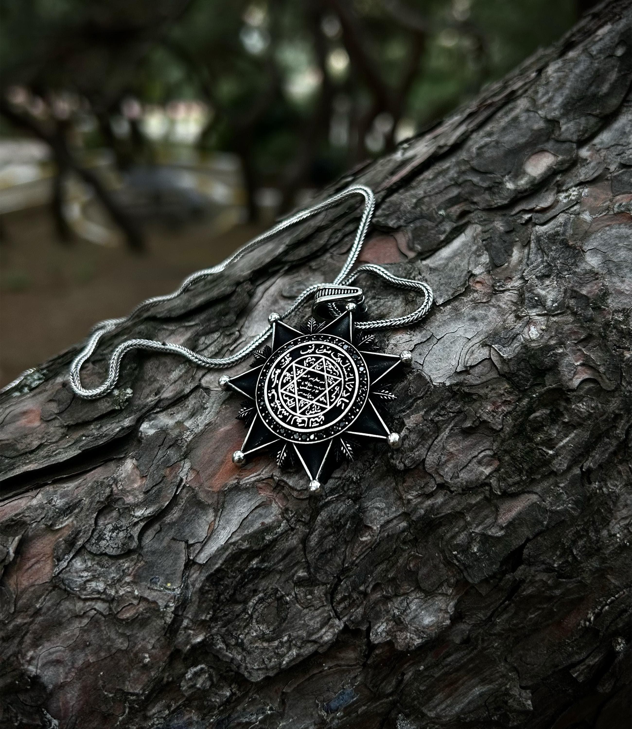 Sacred Geometry Hexagram Necklace | 925 Sterling Silver Macrocosm Symbol, Esoteric Kabbalah Talisman