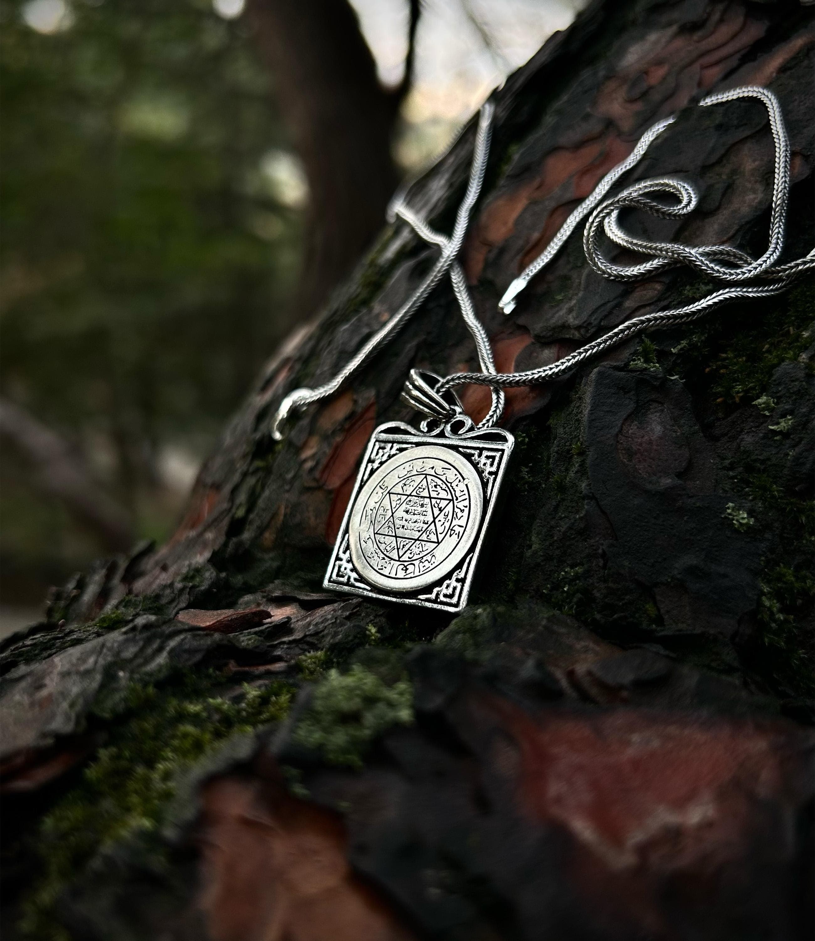 Ancient King Solomon Seal | 925 Silver Mystic Earth Talisman, Spiritual Protection Amulet