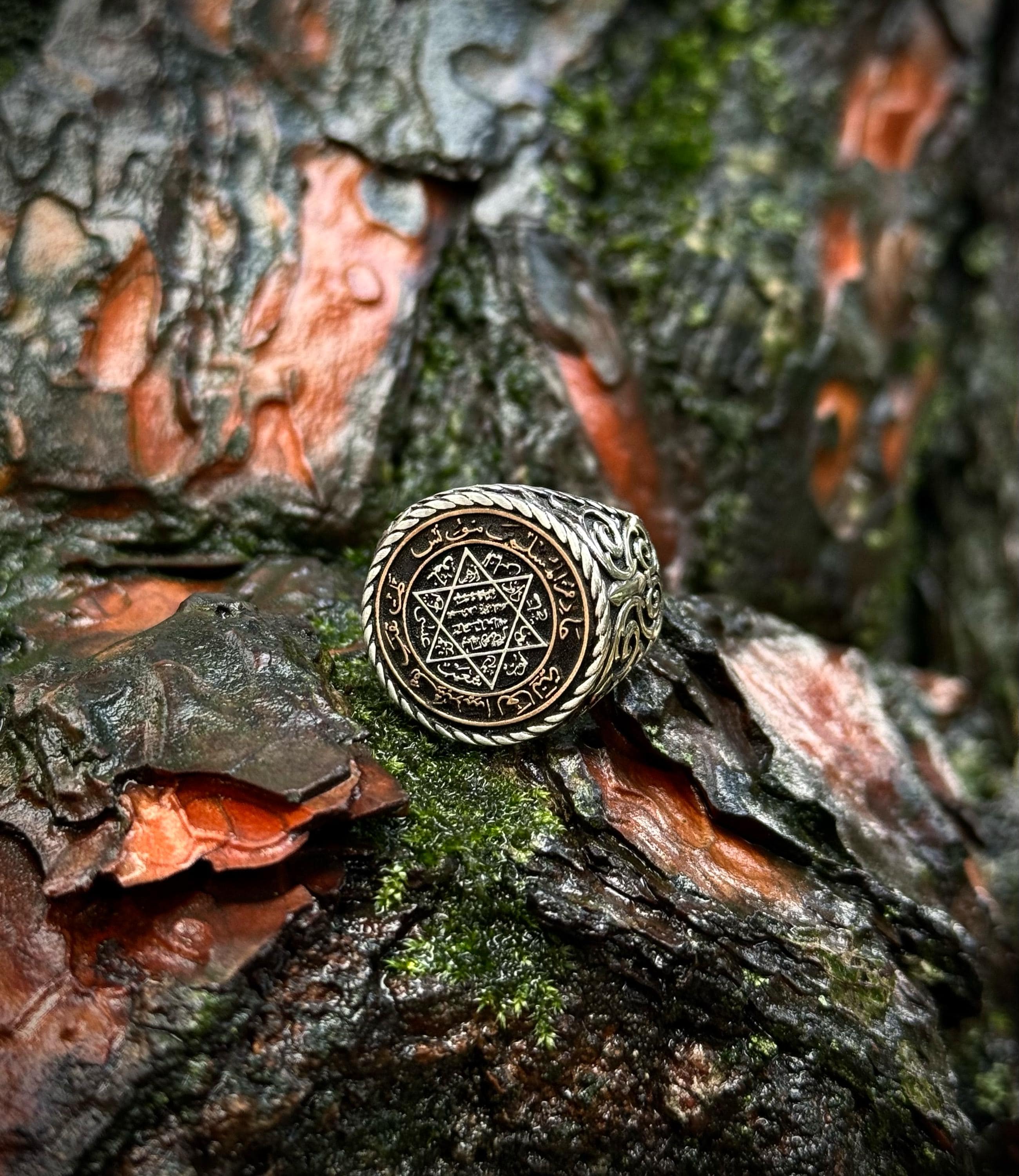 Seal of Solomon Signet Ring in 925 Sterling Silver with Hexagram Detail - image 5