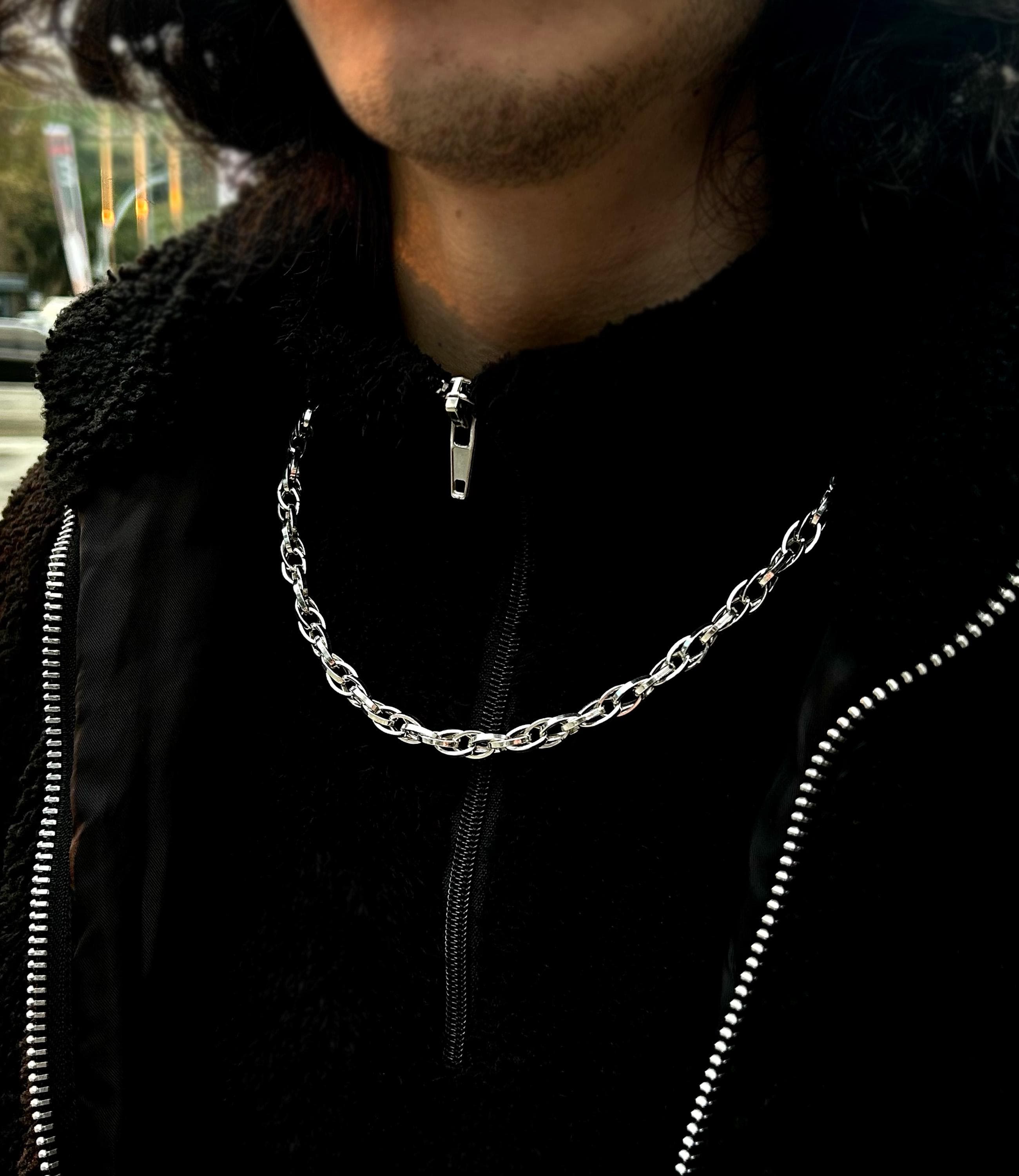 Complex Link Paperclip Necklace | 925 Sterling Silver Intertwined Oval Chain, Unisex Jewelry - image 5