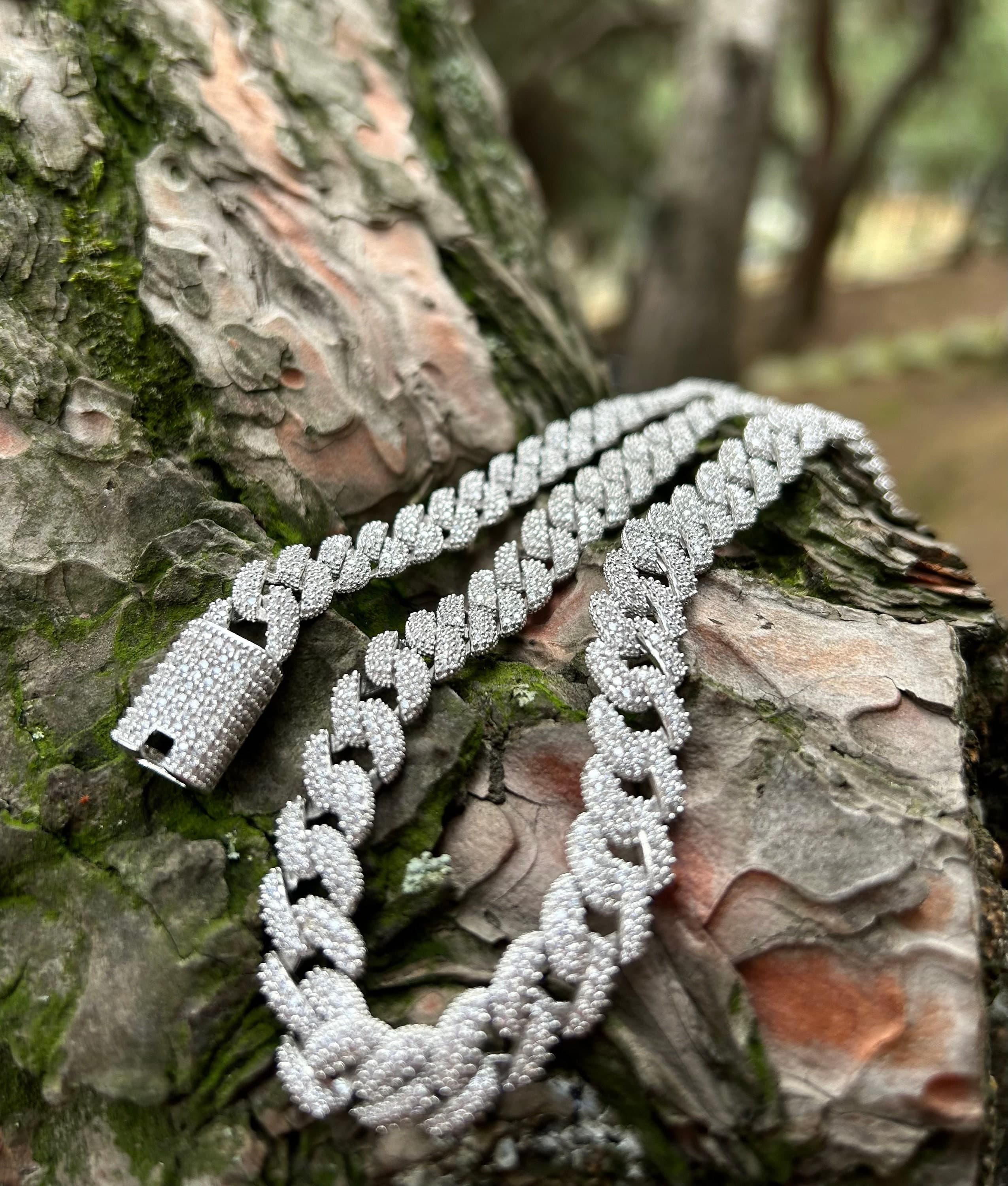 Iced Out Heavy Link Chain Necklace: 925 Sterling Silver CZ Necklace - image 3