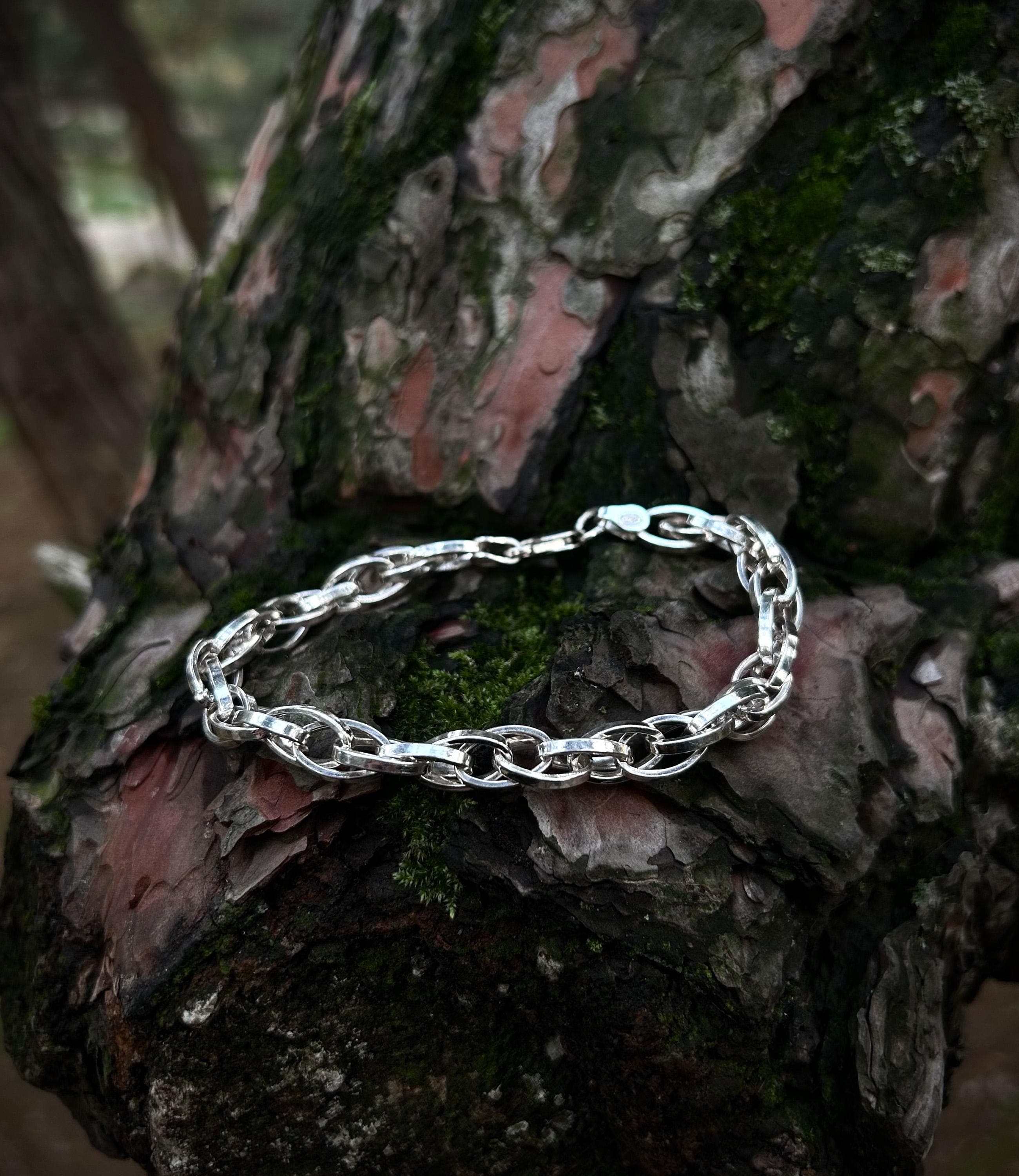 Hand Soldered Silver Bracelet | Solid 925 Interlocking Paperclip Link, Durable Welded Wrist Chain