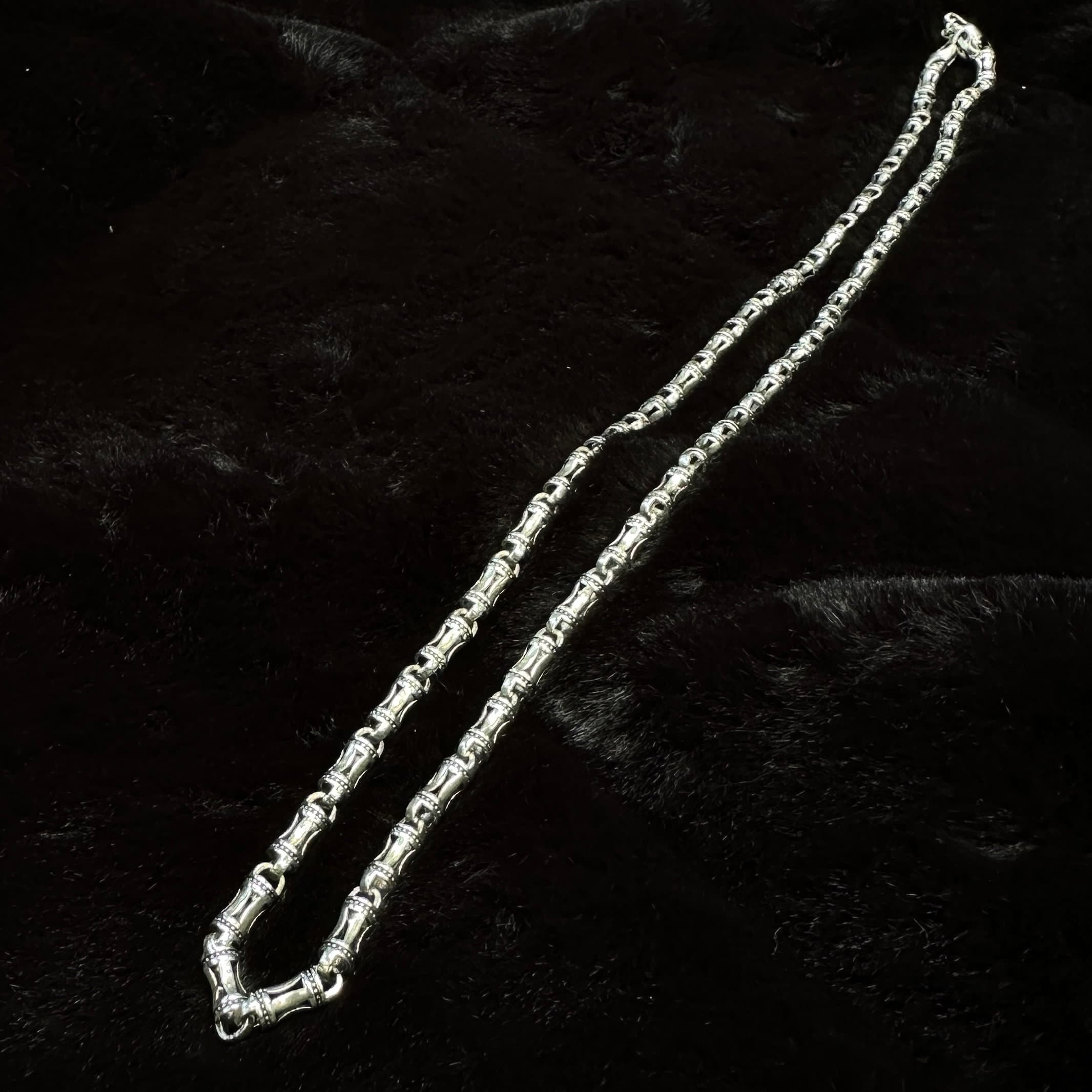 925 Sterling Silver Bone Chain - Unique Mens Link Necklace - image 5