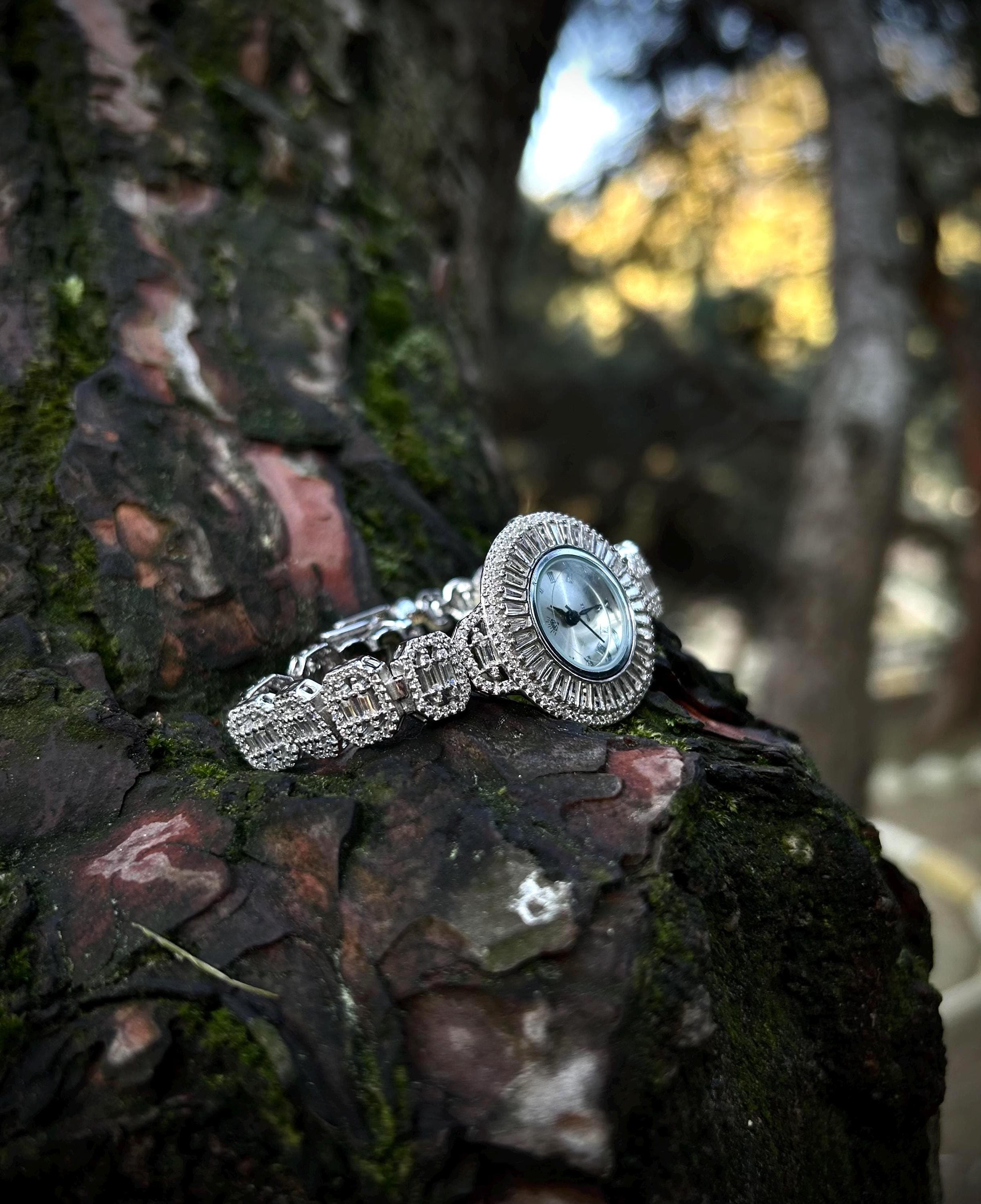 Iced Out 925 Sterling Silver Watch - Rhodium Plated Luxury Jewelry
