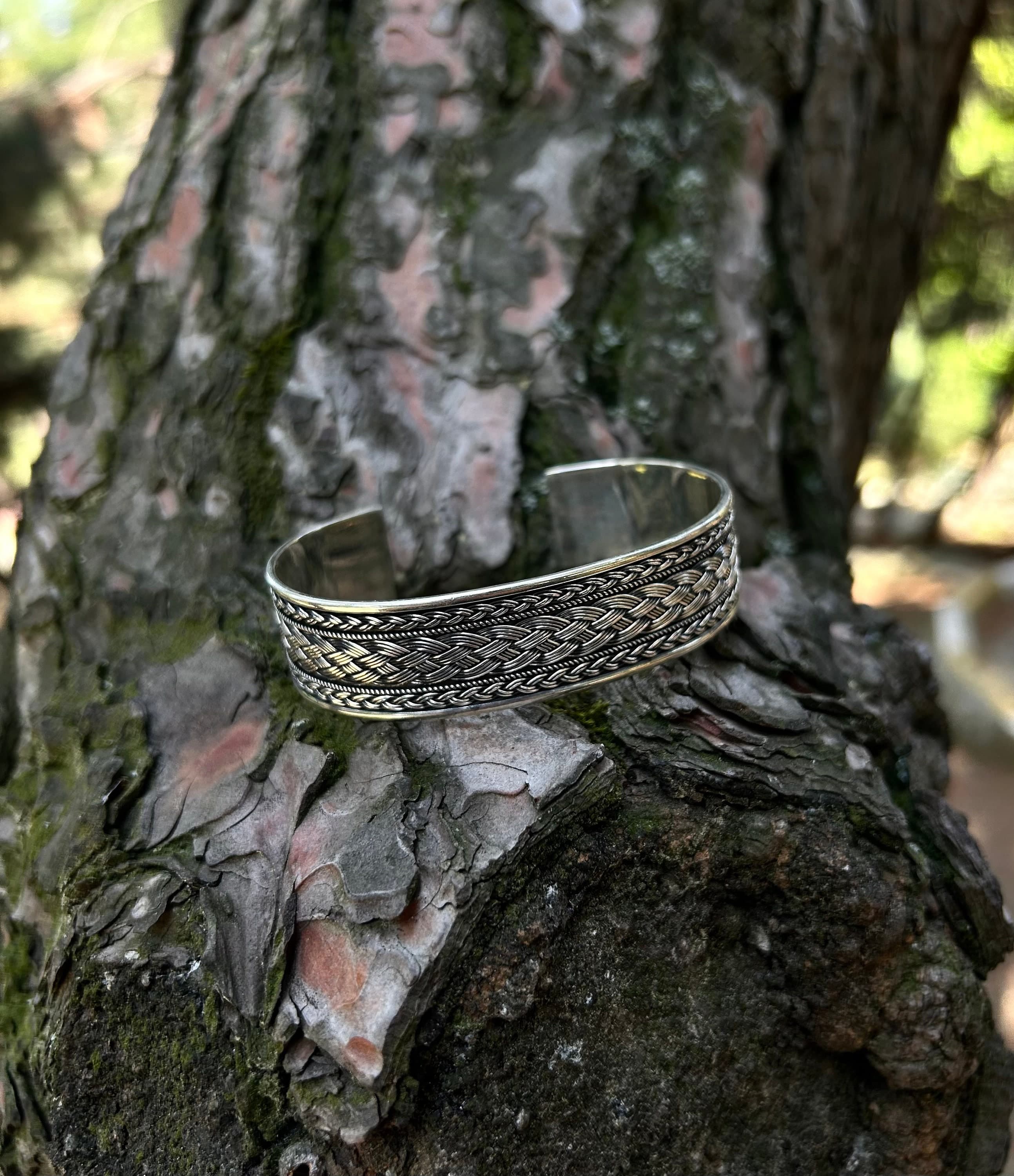 Mens 925 Sterling Silver Braid Cuff Bracelet: Adjustable Knit Design - image 4