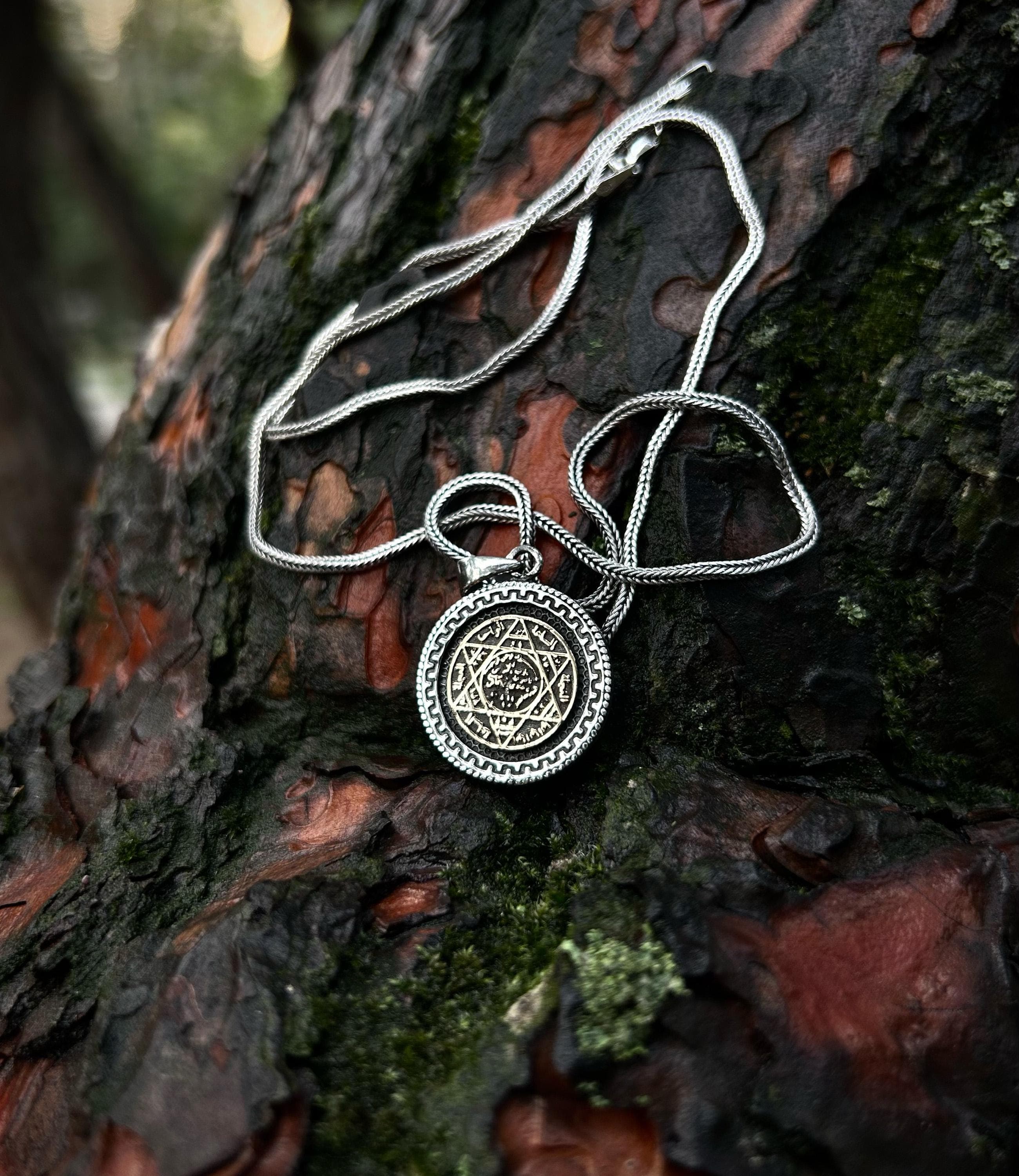Solomon Hexagram Amulet Necklace in 925 Sterling Silver, Protection Pendant - image 4