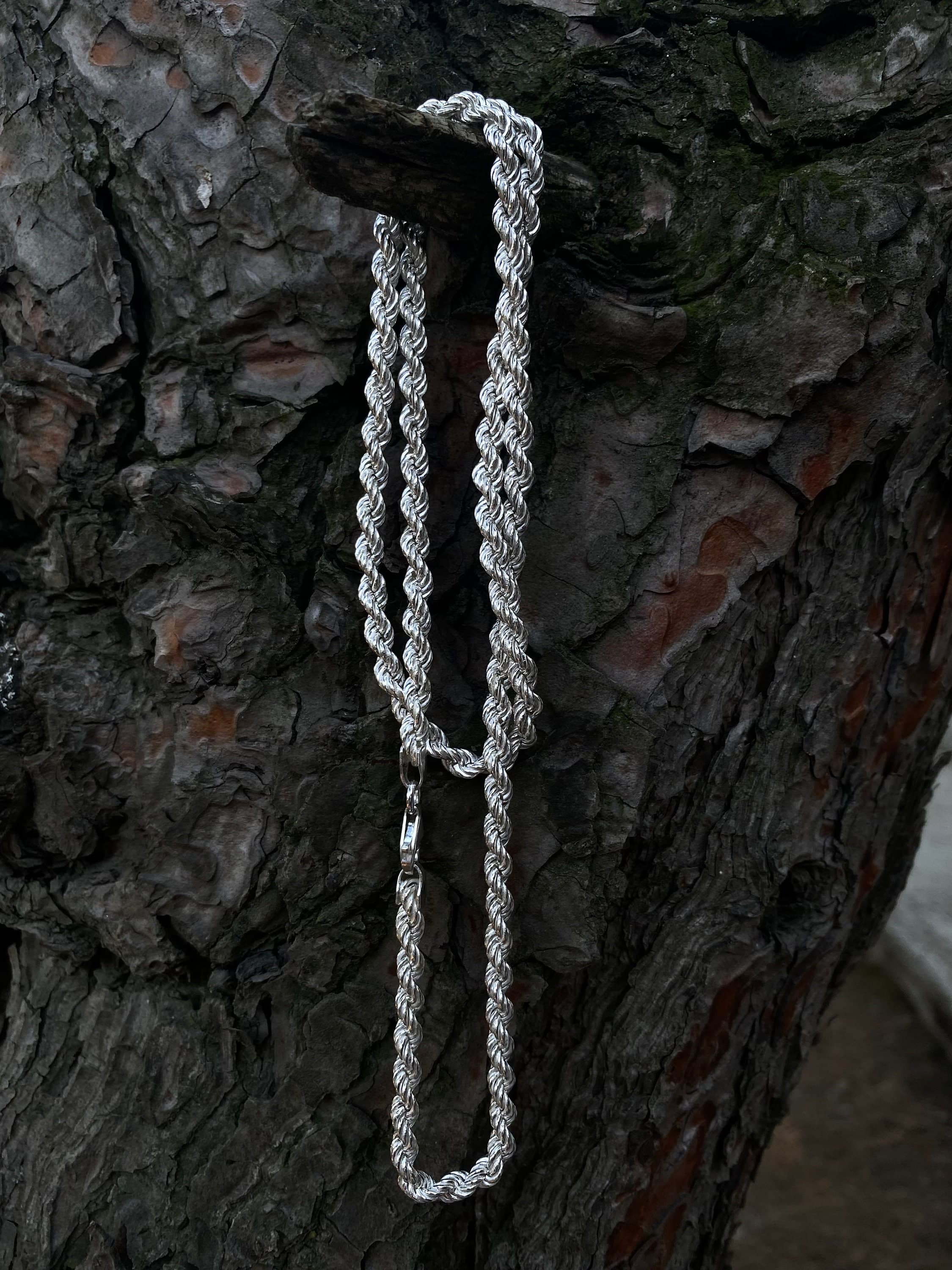 Handmade 925 Sterling Silver Rope Chain Necklace - Twisted Design - image 4