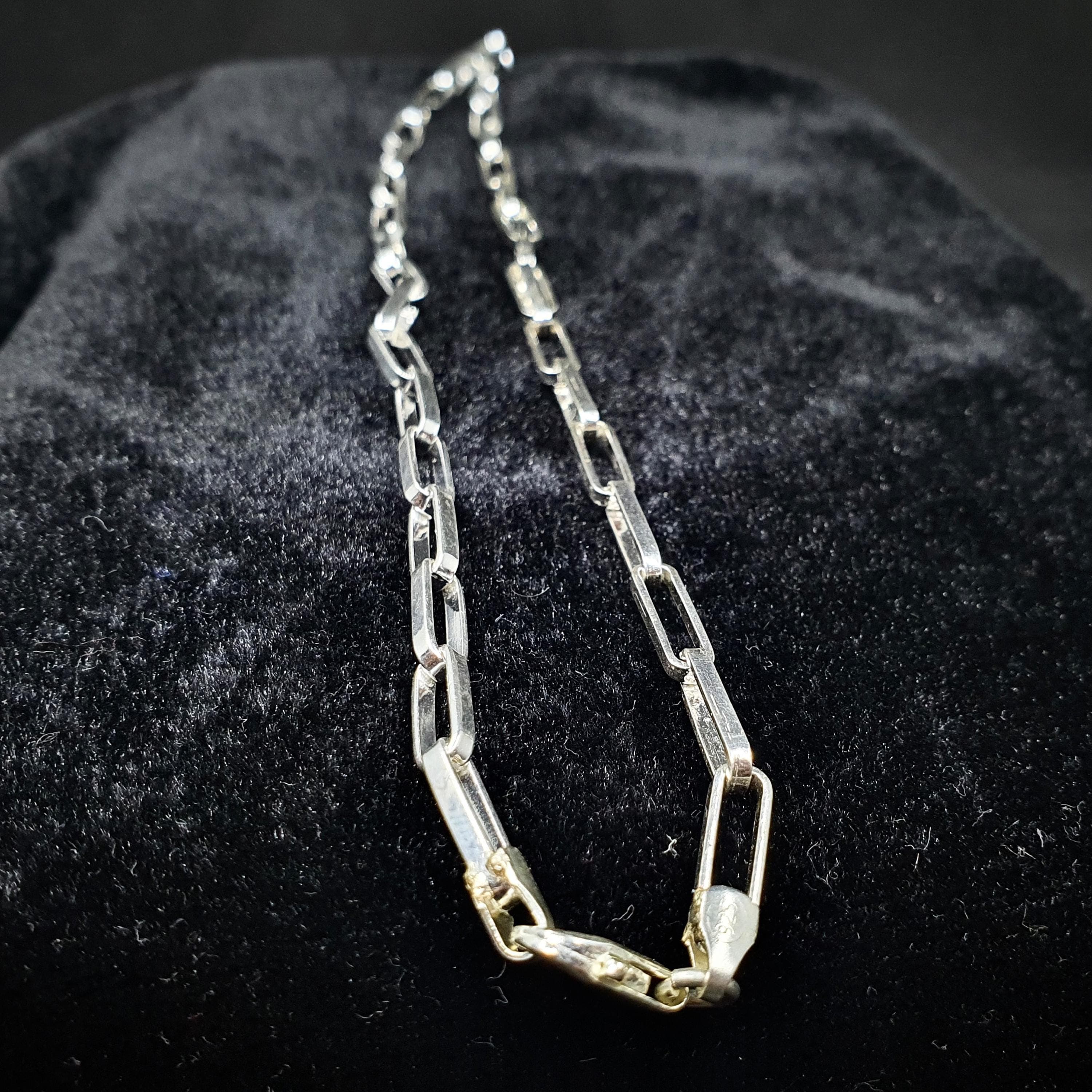 Minimalist Paperclip Necklace for Men 925 Sterling Silver, Mens Paperclip Chain Necklace, Women Paperclip Chain Necklace, Mens Custom Gift