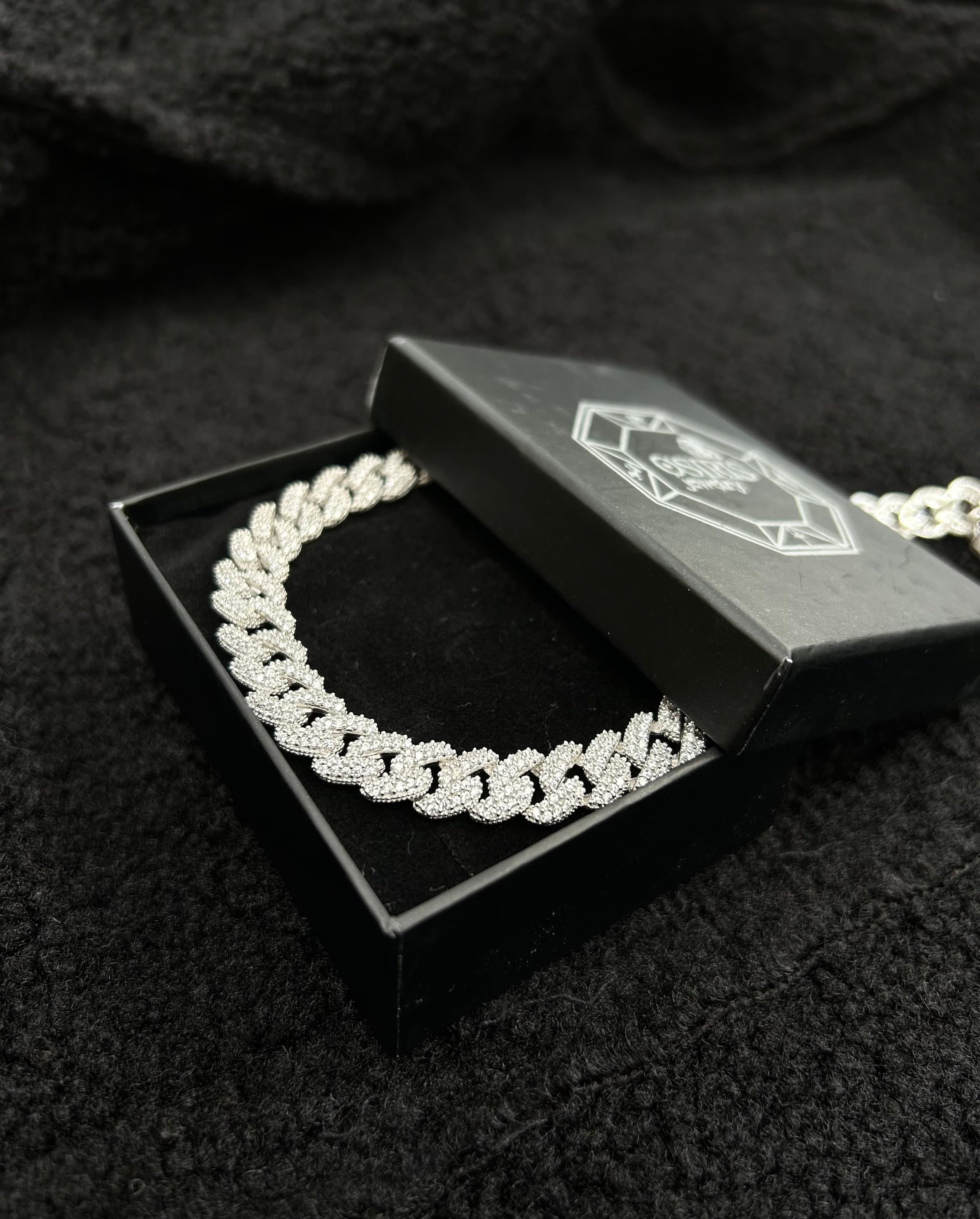 Iced Out Miami Cuban Chain: 925 Sterling Silver Drippy Link