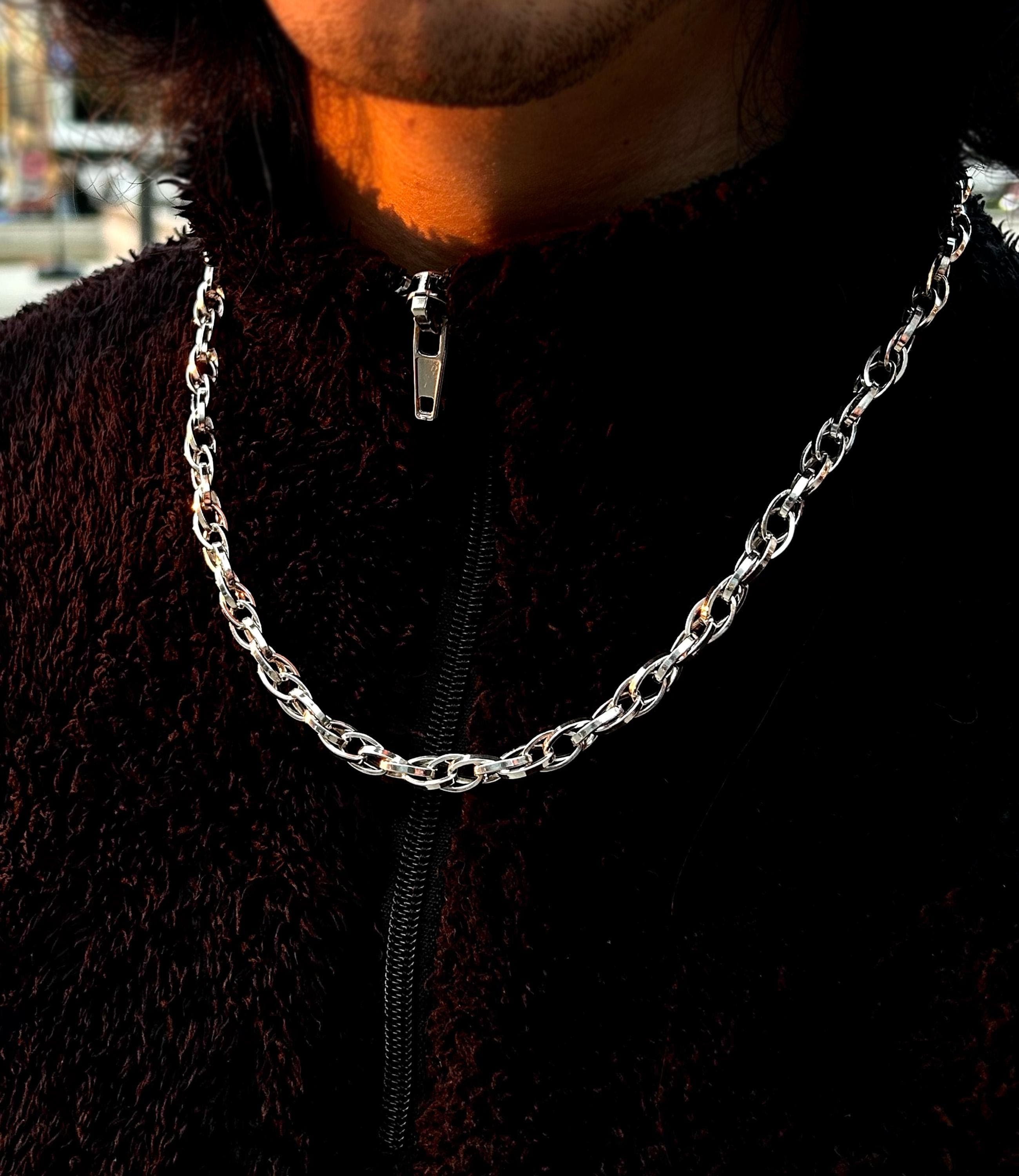 Complex Link Paperclip Necklace | 925 Sterling Silver Intertwined Oval Chain, Unisex Jewelry - image 3