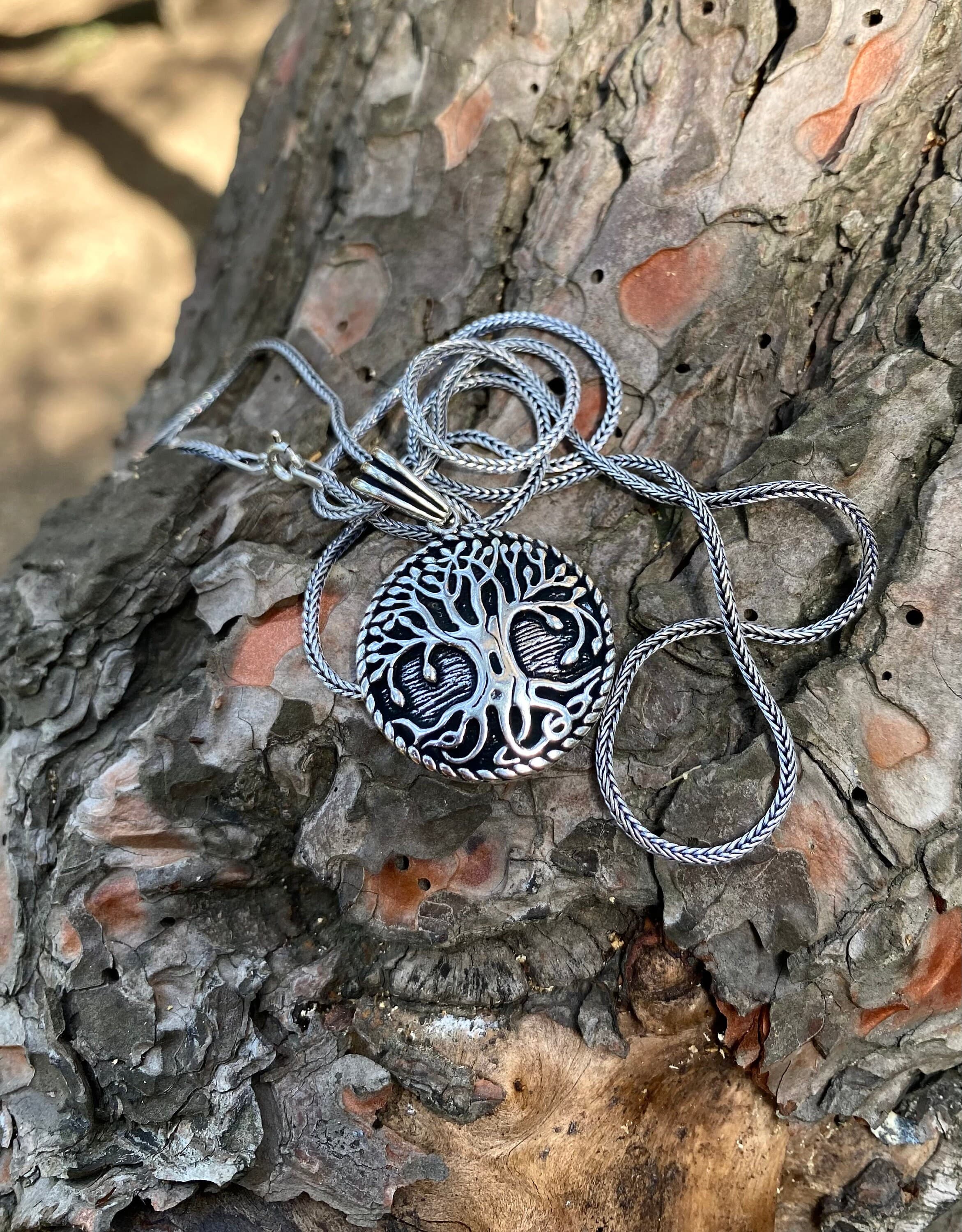 Sterling Silver Tree of Life Pendant: Yggdrasil Norse Jewelry - image 3