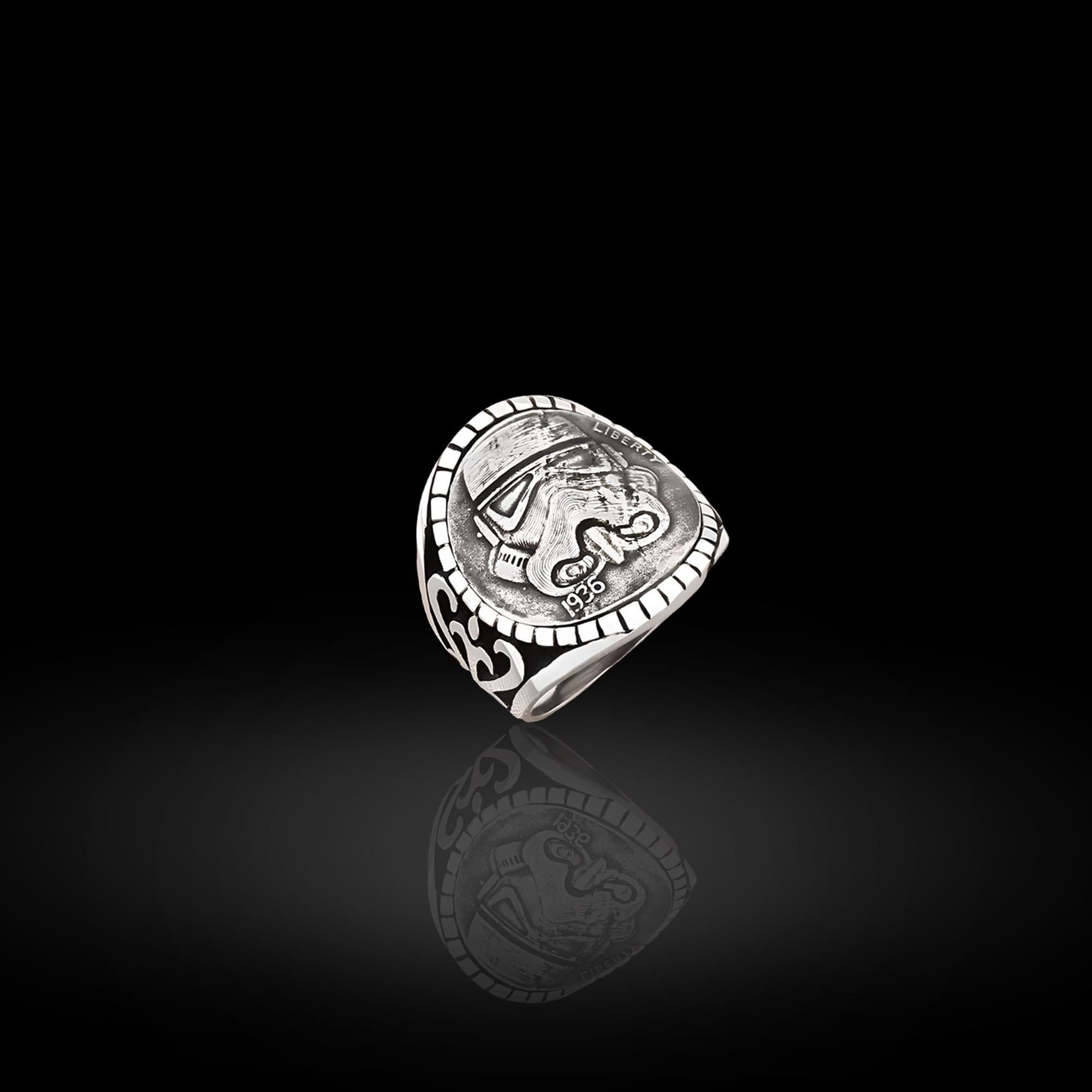 Handmade Star Wars 925 Sterling Silver Ring, Mandalorian Gift