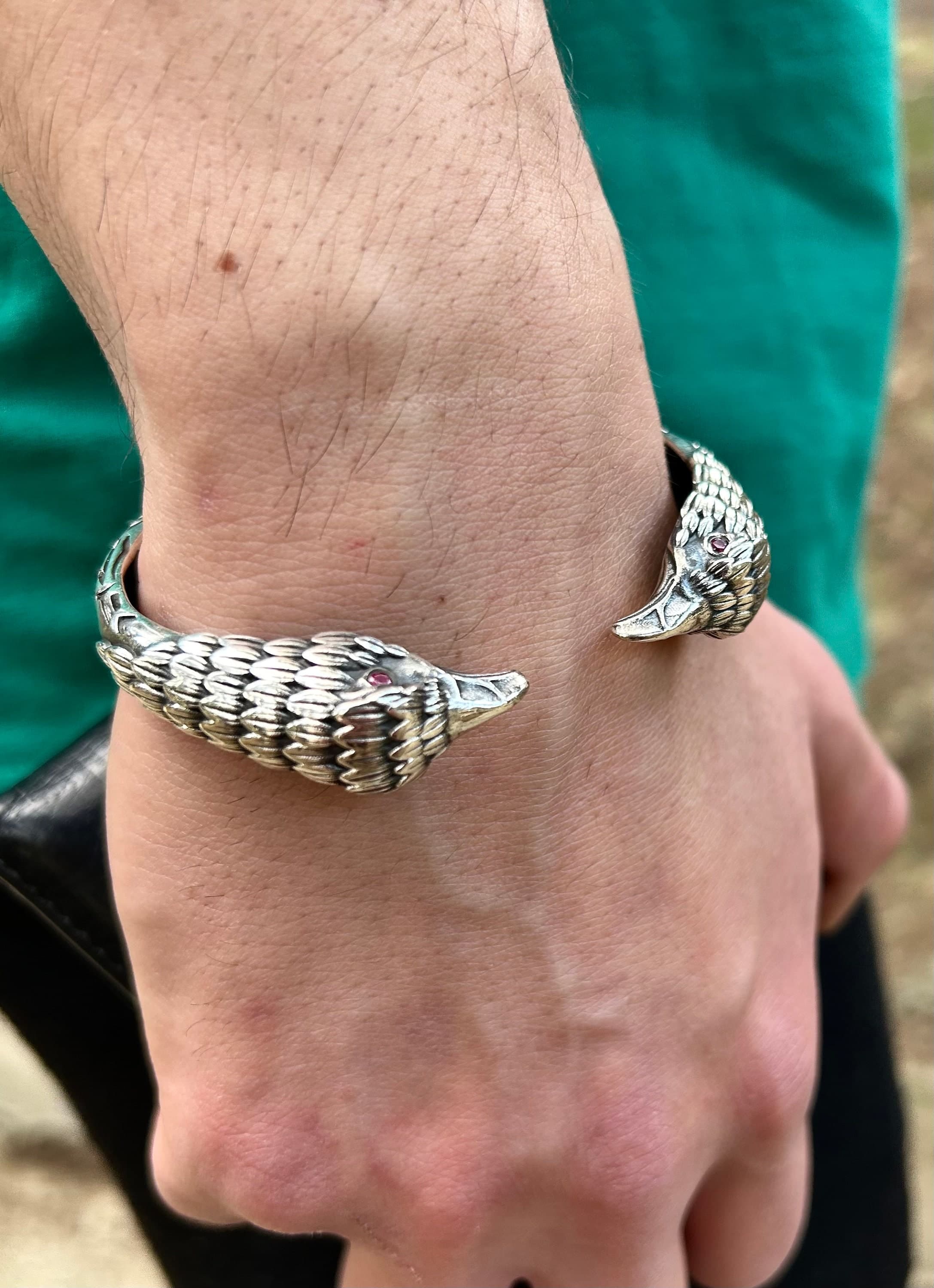 Odin's Raven Bracelet: 925 Sterling Silver Crow Bangle, Norse Mythology - image 3