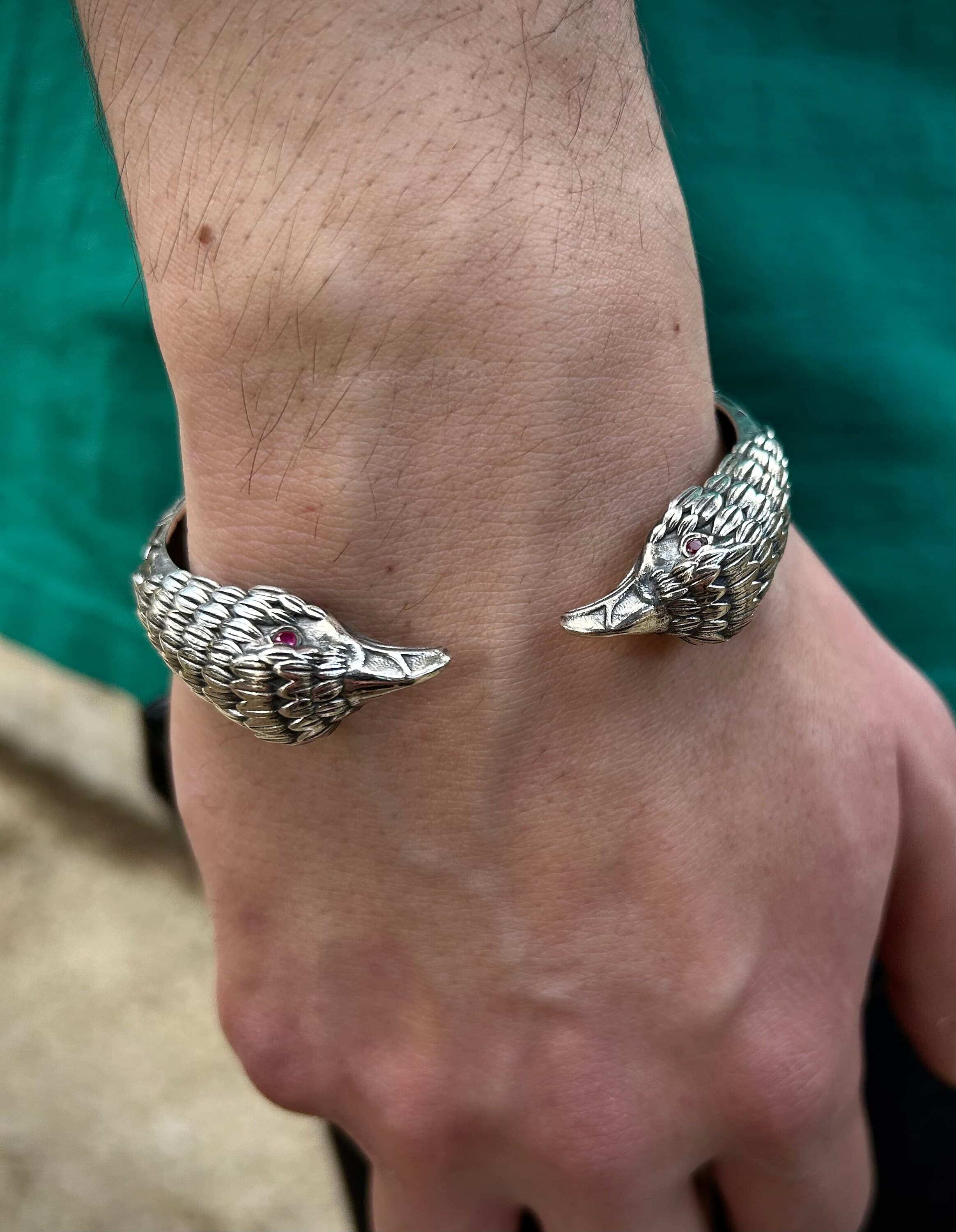 Odin's Raven Bracelet: 925 Sterling Silver Crow Bangle, Norse Mythology - image 5