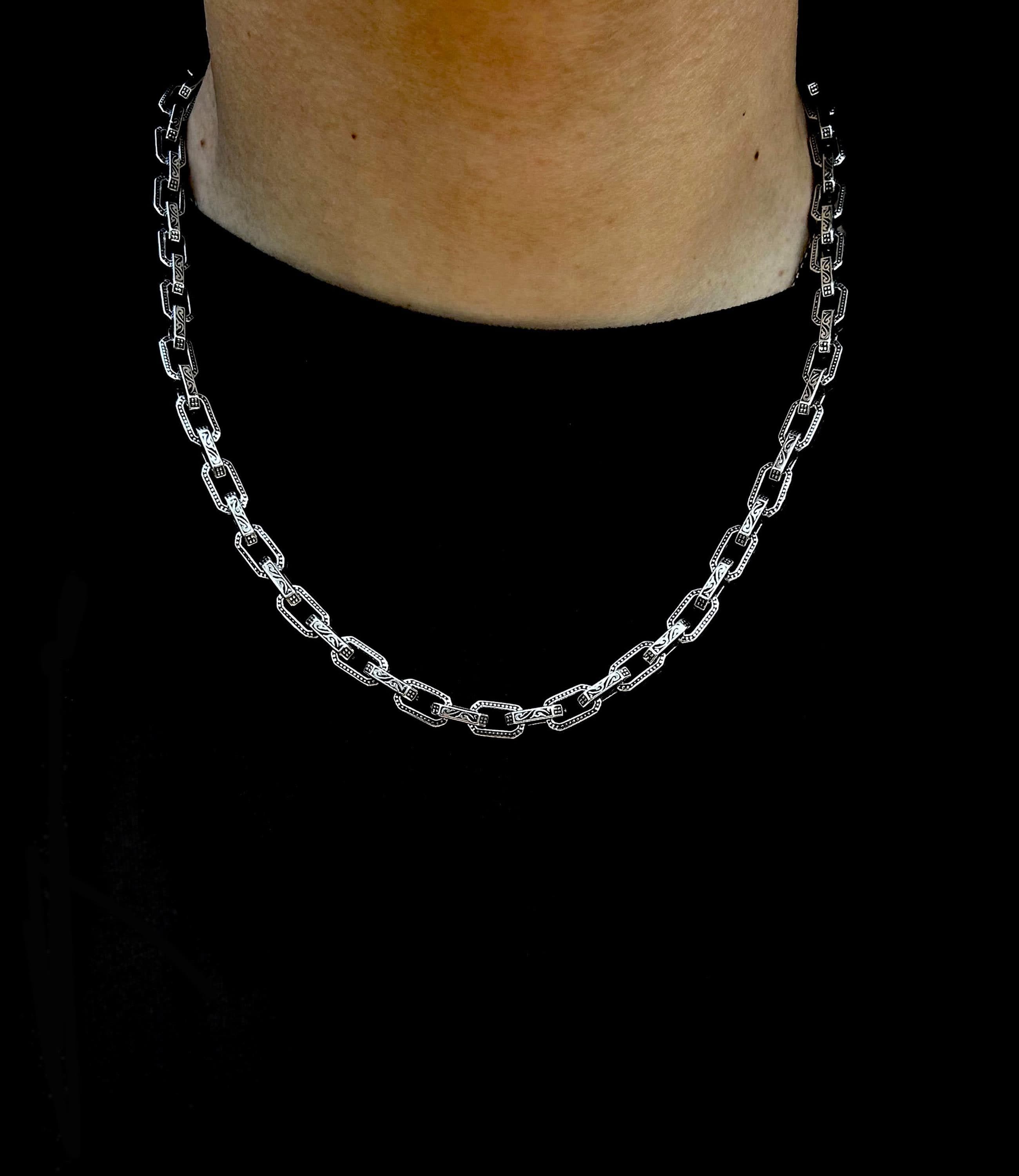 Mens Heavy Link Chain 925 Sterling Silver Bracelet and Necklace - image 5