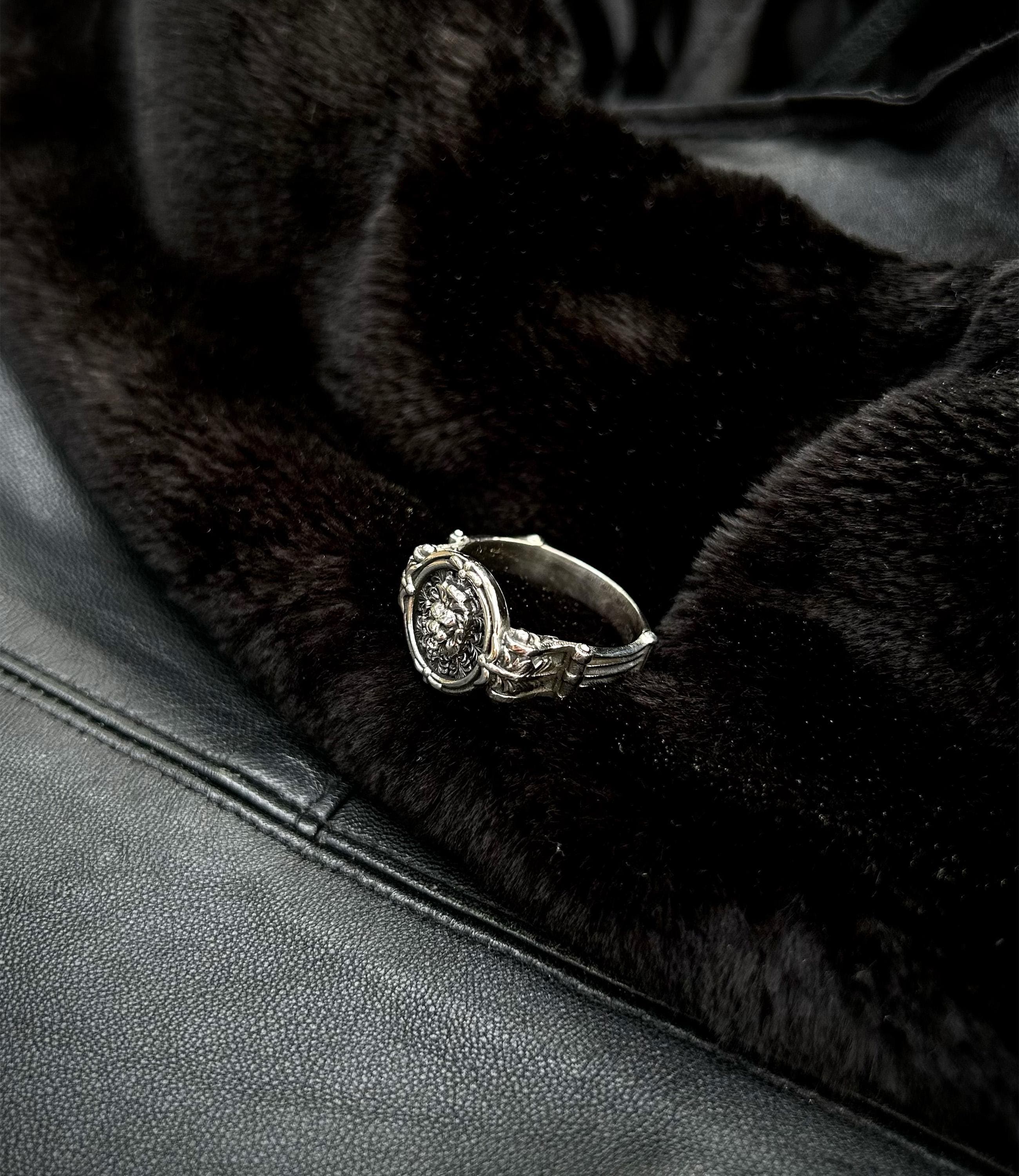 Minimalist Lion Ring for Men | 925 Sterling Silver Stoic Signet of Courage and Wisdom - image 4