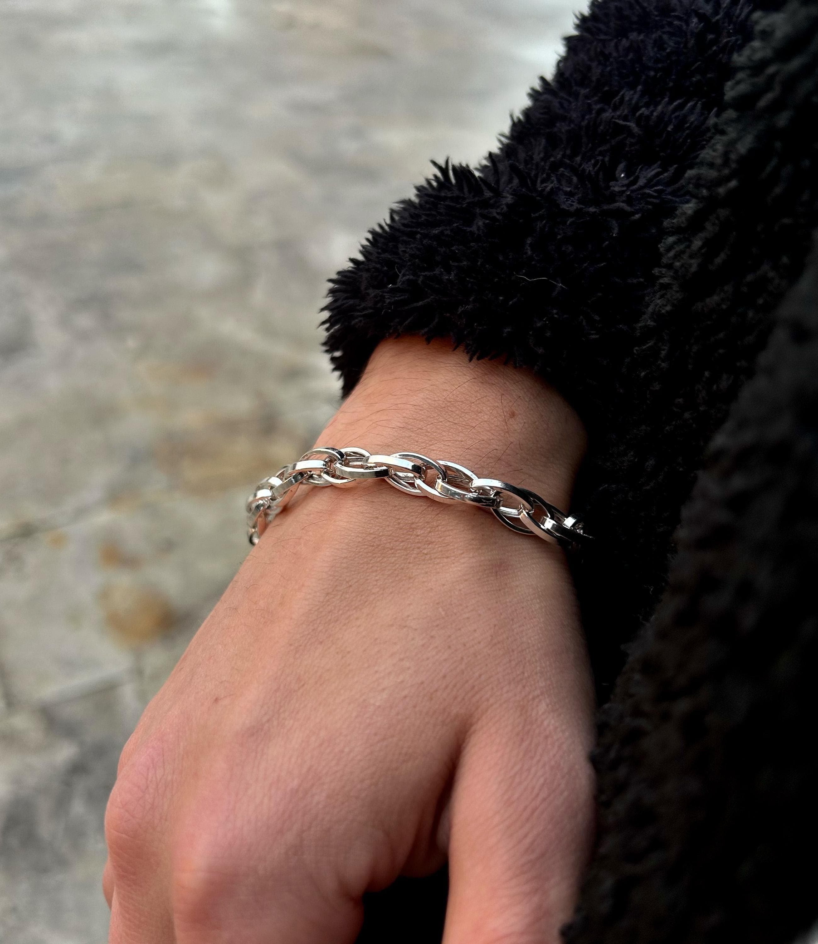 Hand Soldered Silver Bracelet | Solid 925 Interlocking Paperclip Link, Durable Welded Wrist Chain - image 5