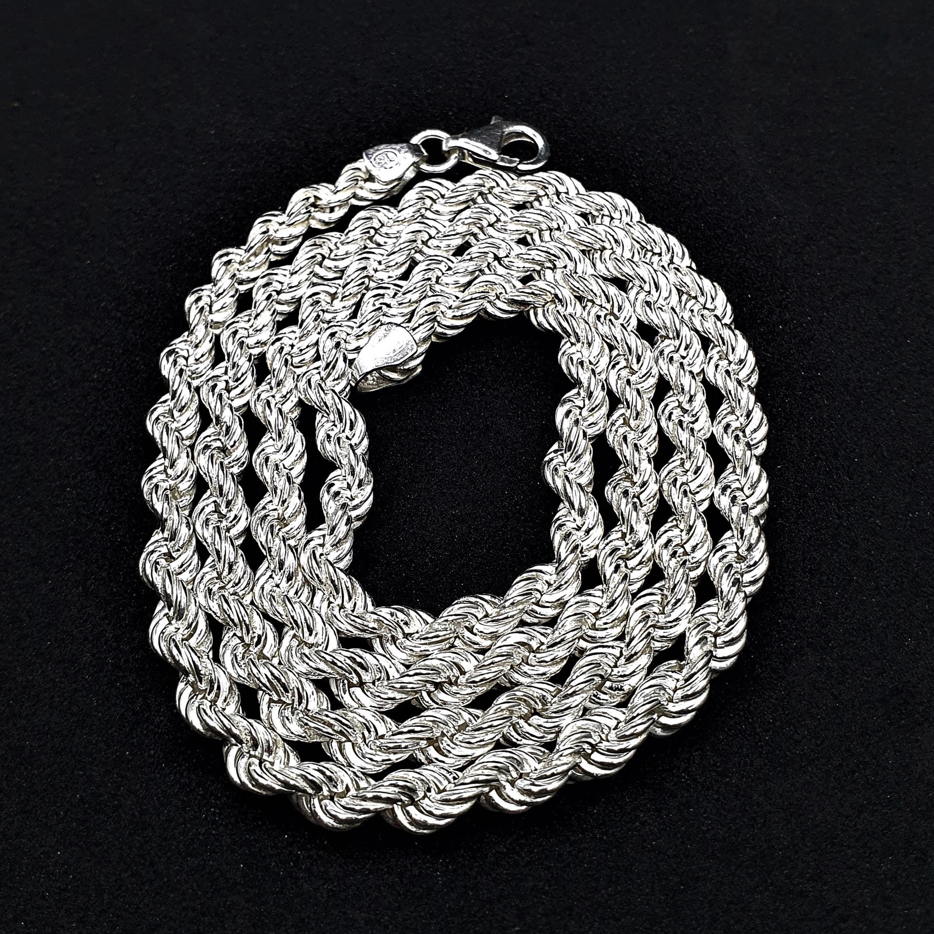 Handmade 925 Sterling Silver Rope Chain Necklace - Twisted Design - image 3