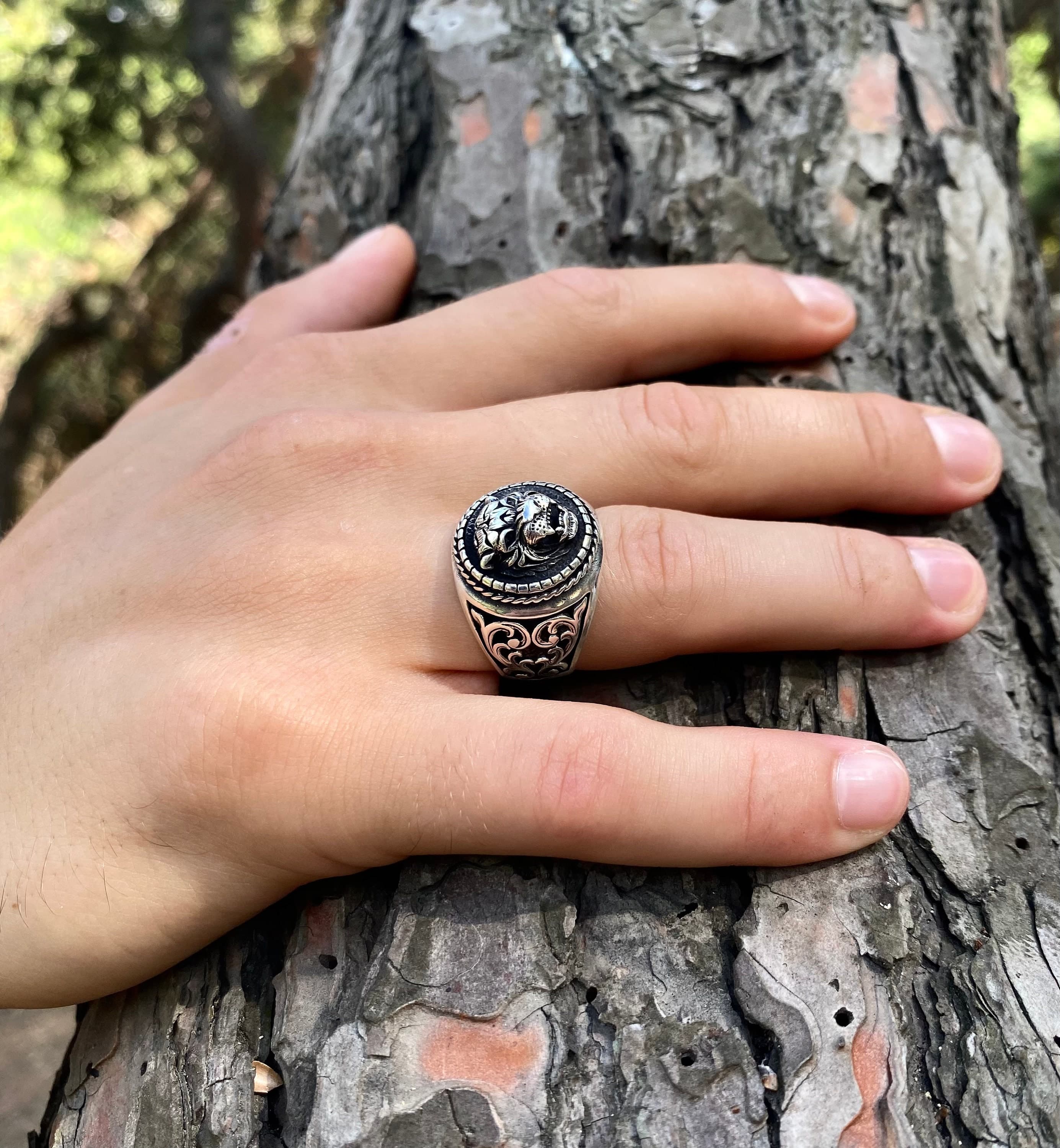 Sterling Silver Tiger Ring: Asian Biker Jewelry - image 4