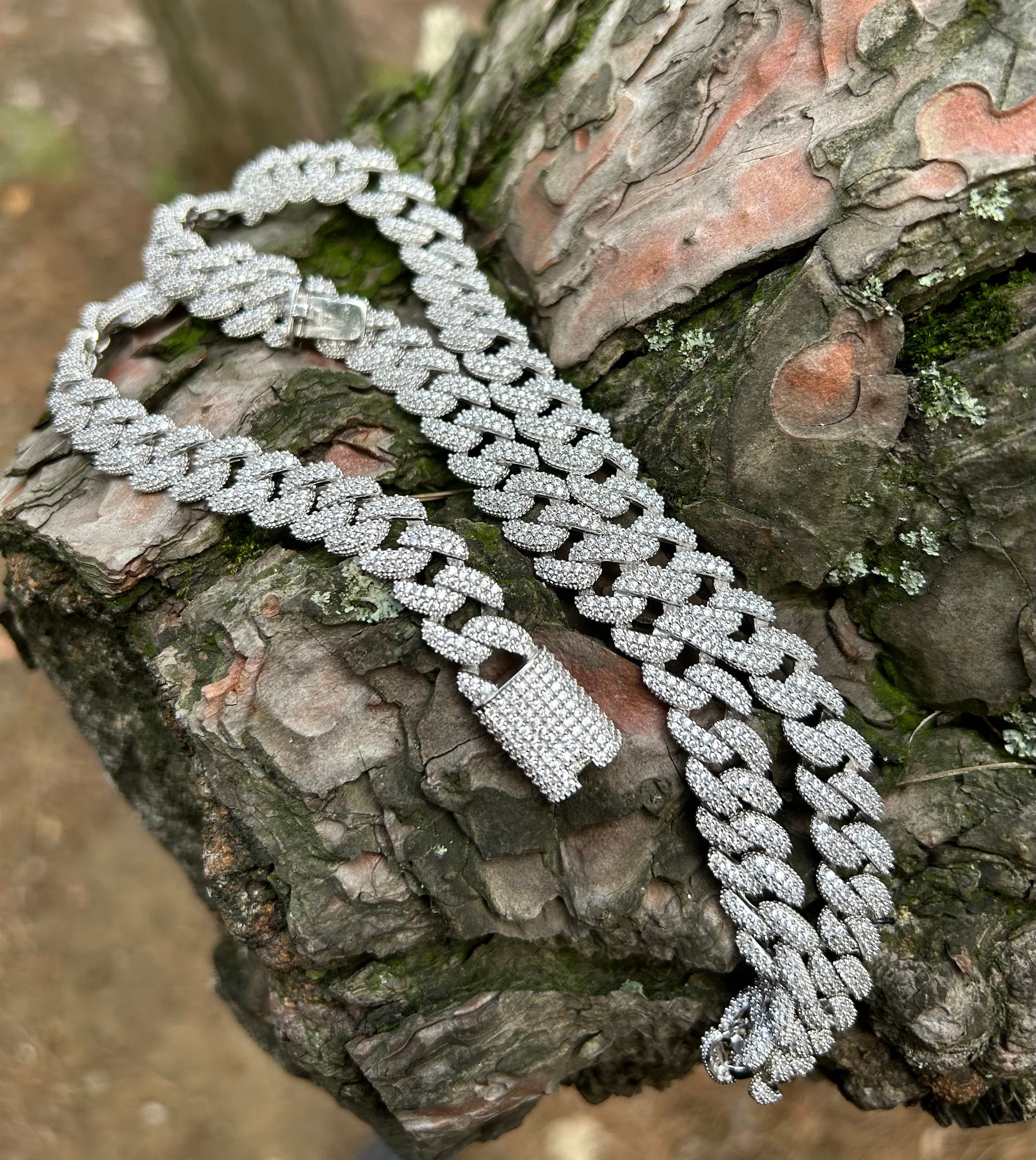 Iced Out Heavy Link Chain Necklace: 925 Sterling Silver CZ Necklace - image 4