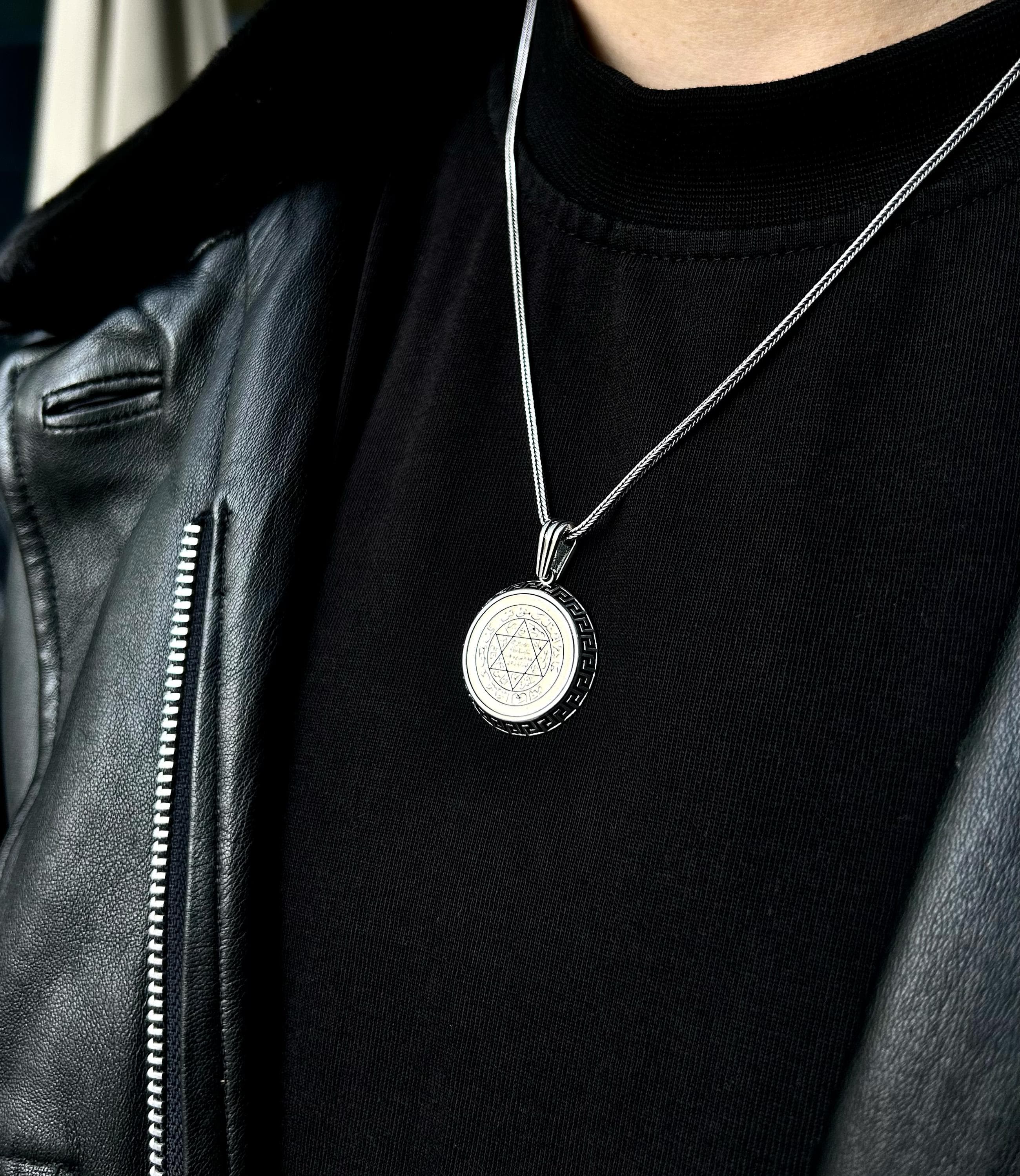Davids Star Seal Necklace | 925 Sterling Silver Religious Pendant, Men's Faith Jewelry Gift - image 5