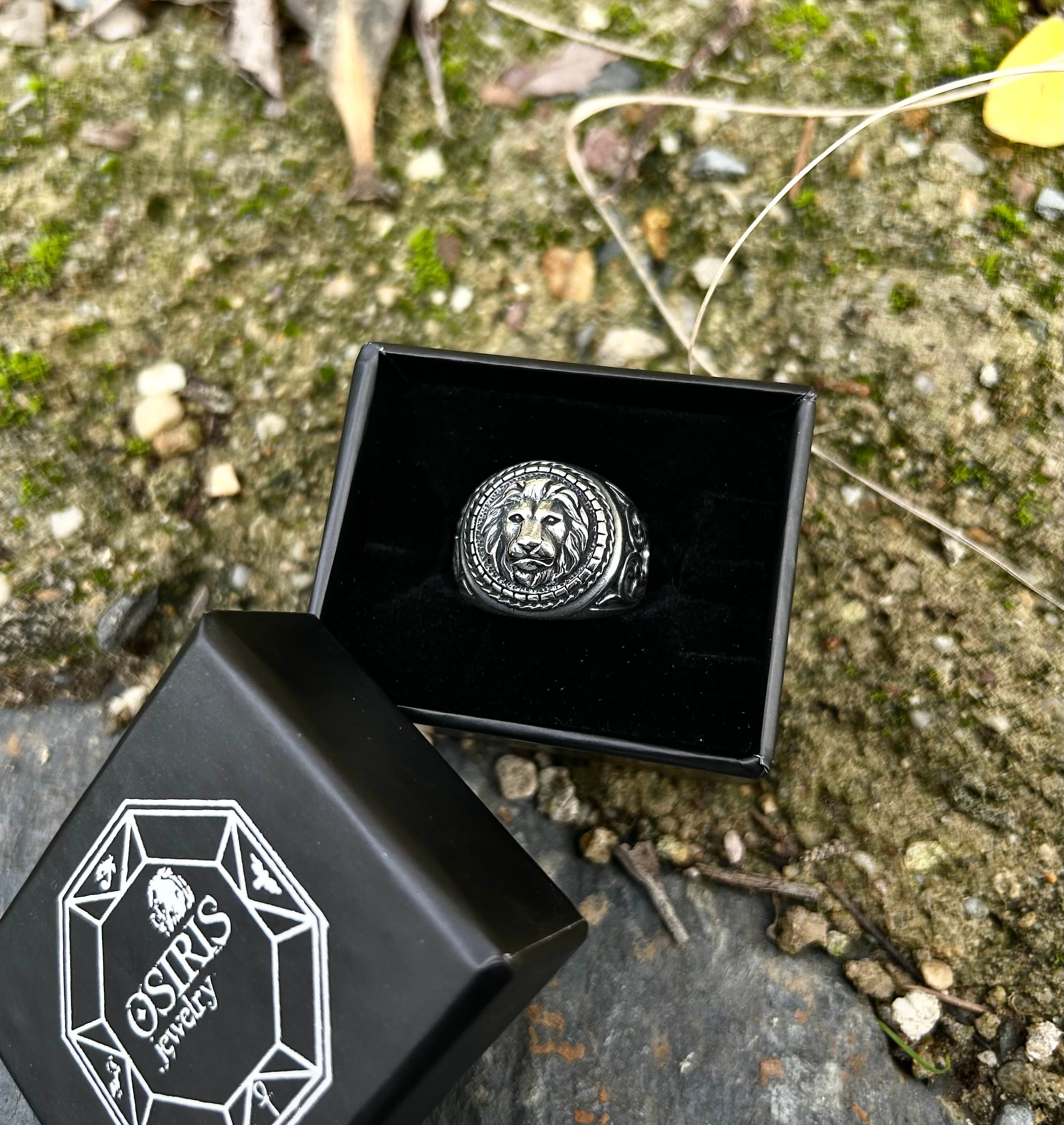 Mens Lion Ring: 925K Sterling Silver Leo Zodiac Signet - image 4
