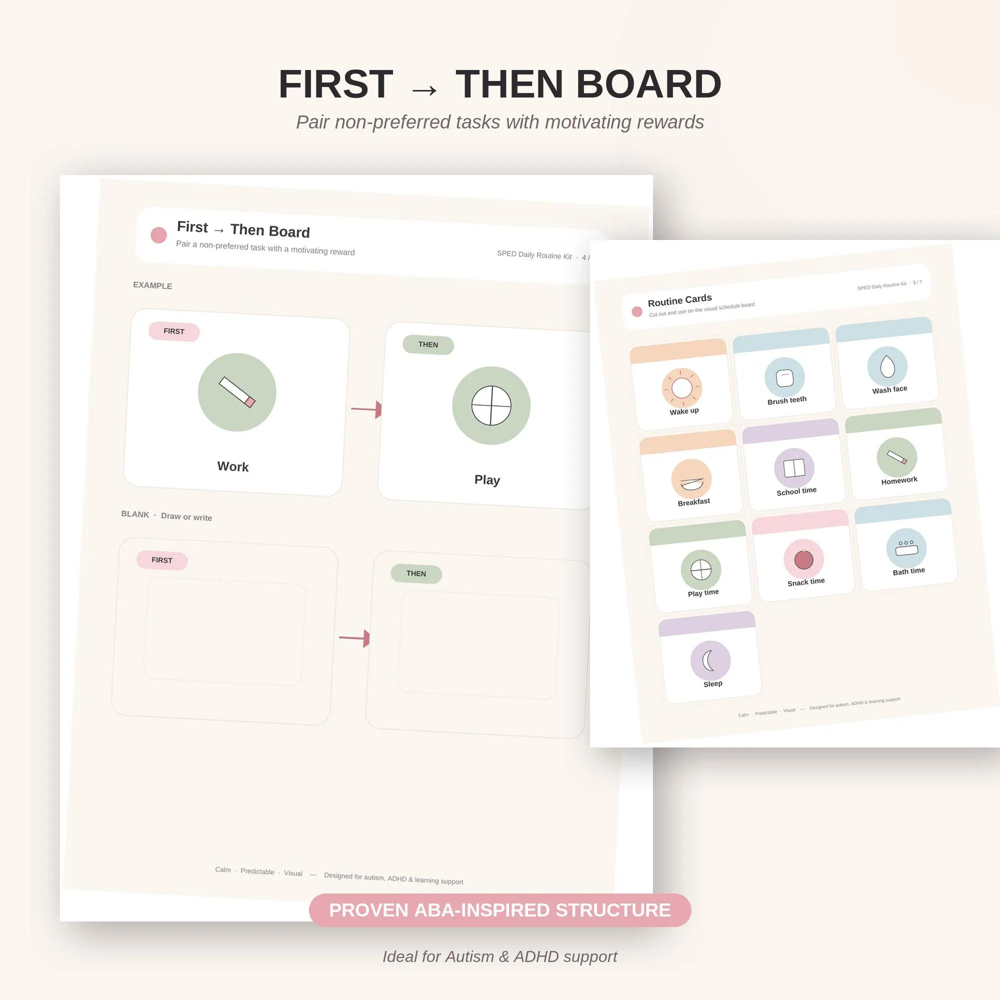 SPED Daily Routine Visual Schedule Kit for Autism ADHD (Printable Download) - image 3