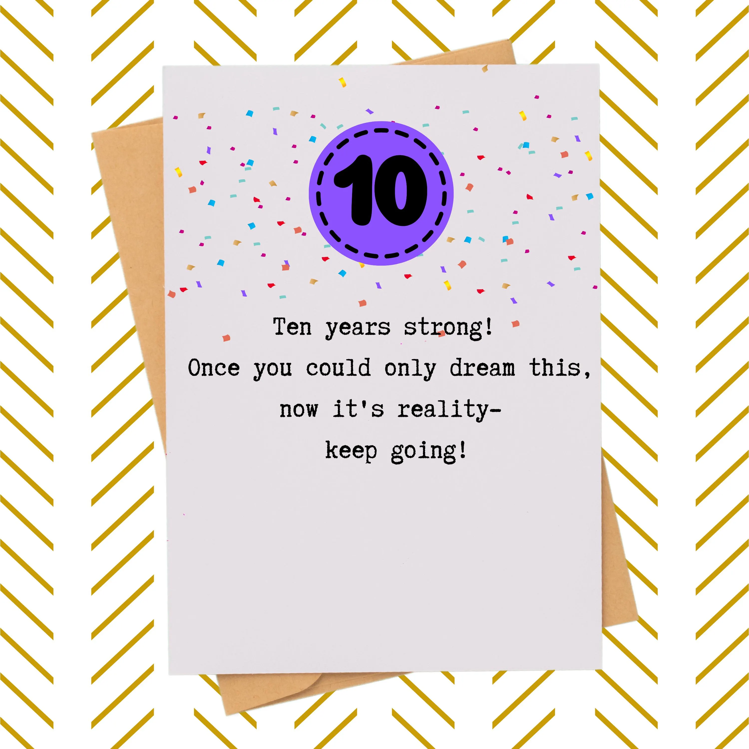 10 Years Sober Anniversary Card| 10 year Sobriety gift| Accomplishment Card| Positive Affirmation Card| Recovery gift| Praise and Support