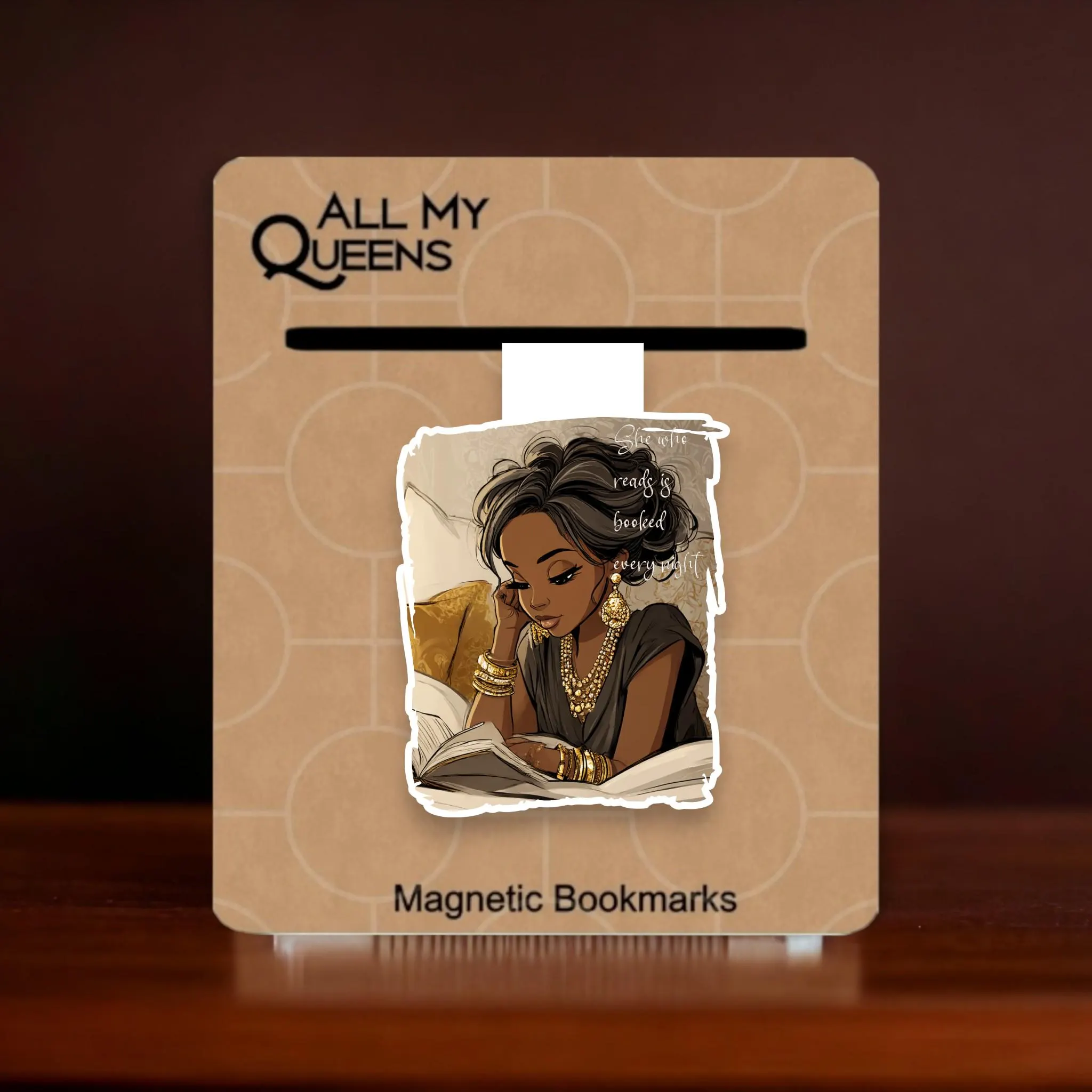 She Who Reads is Booked Every Night Black Woman Magnetic Bookmark, Black Woman Who Loves to Read, African American Book Lover, Book Club