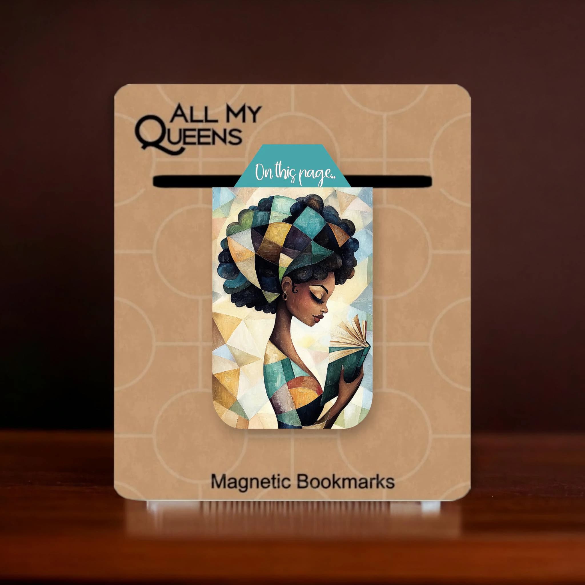 Black Girl Reading Magnetic Bookmark, Black Woman Who Loves to Read, African American Book Lover, Bookish Reader Gift, Planner Bookmark