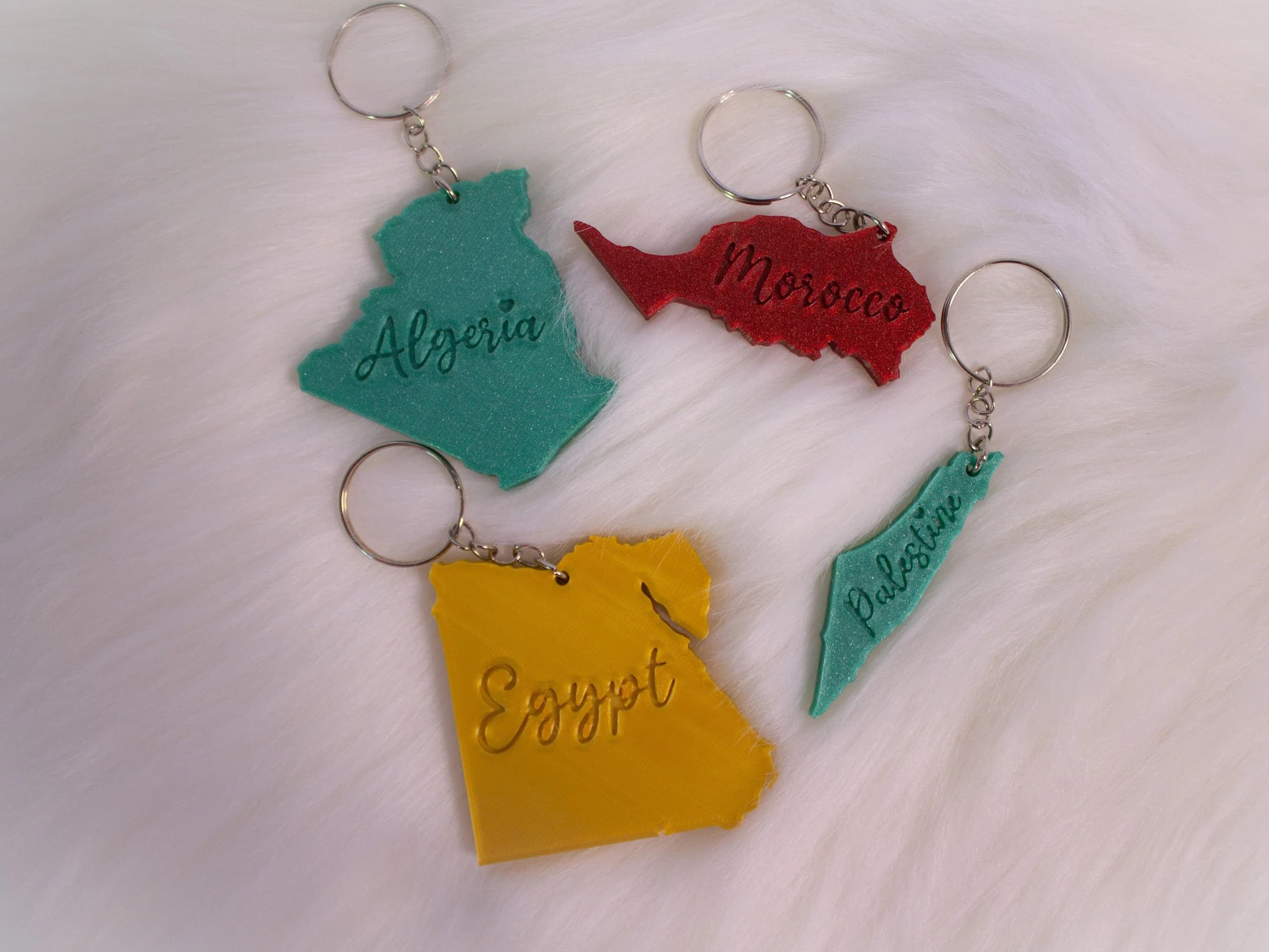 3D Printed Choose Your Country Keychain | Custom Location Keychain | National Pride Keychain | Accessories | Eid Gift | Gift for Her