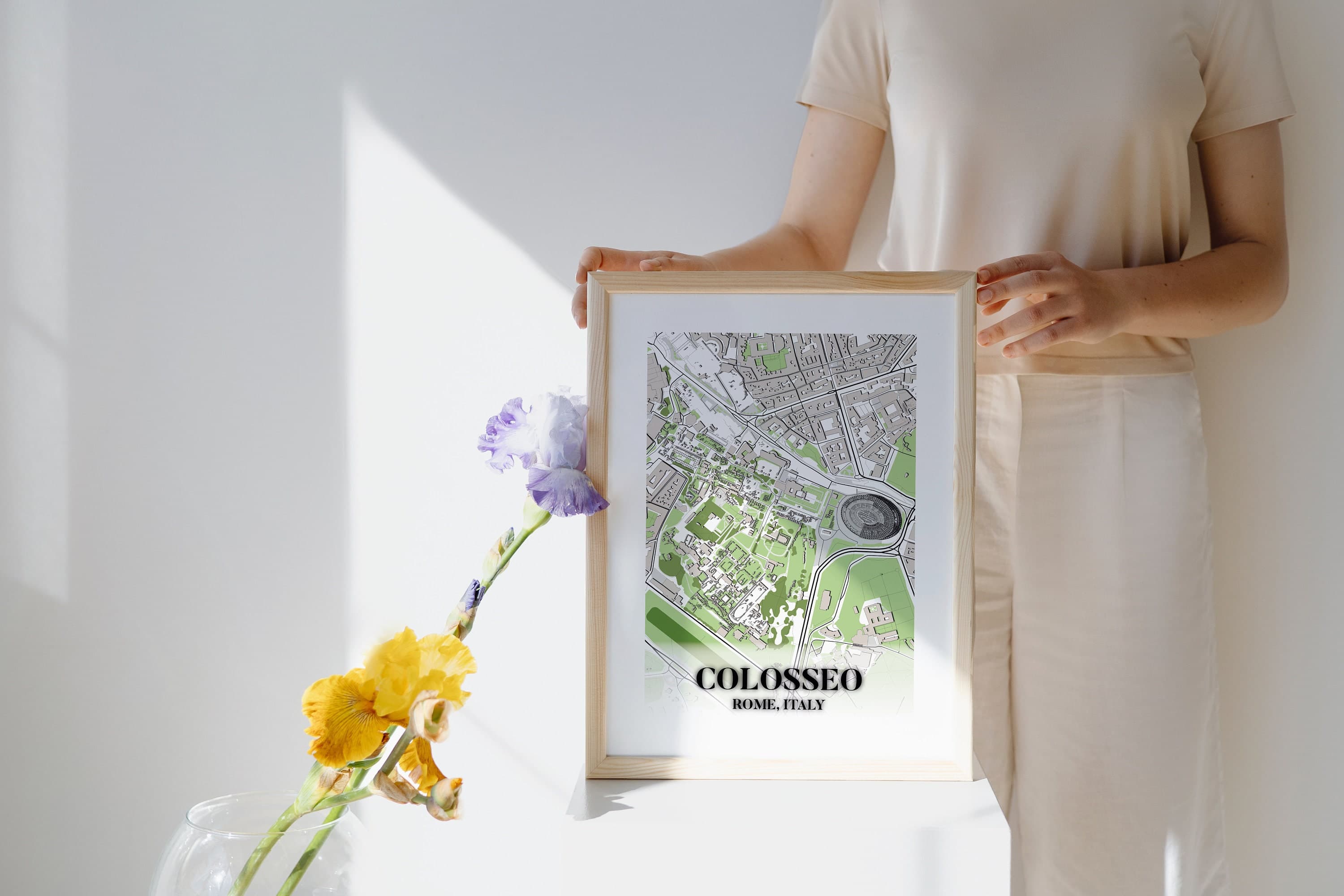 Colosseum Art Map Print, Rome Floorplan (Digital Download)