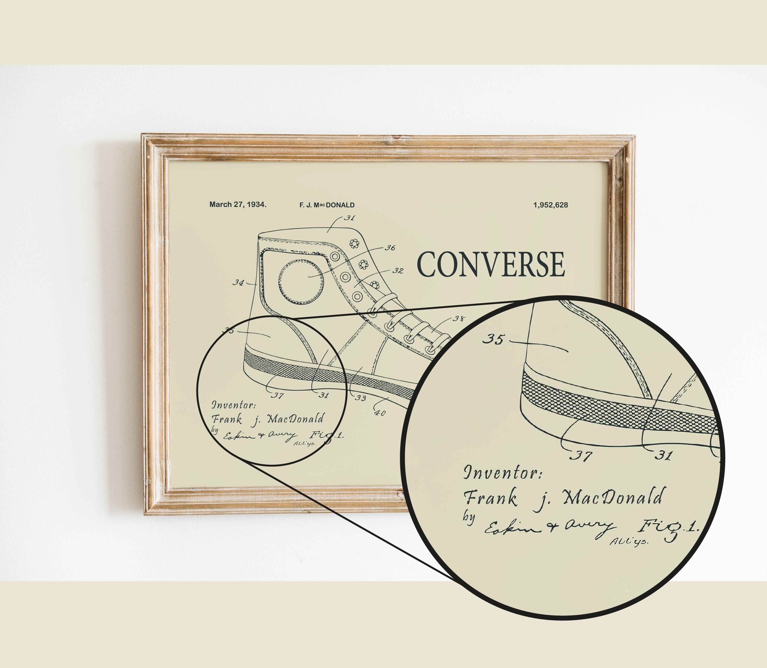 1934 All stars Converse Shoe Patent Print - Artptints DIGITAL DOWNLOAD - image 5