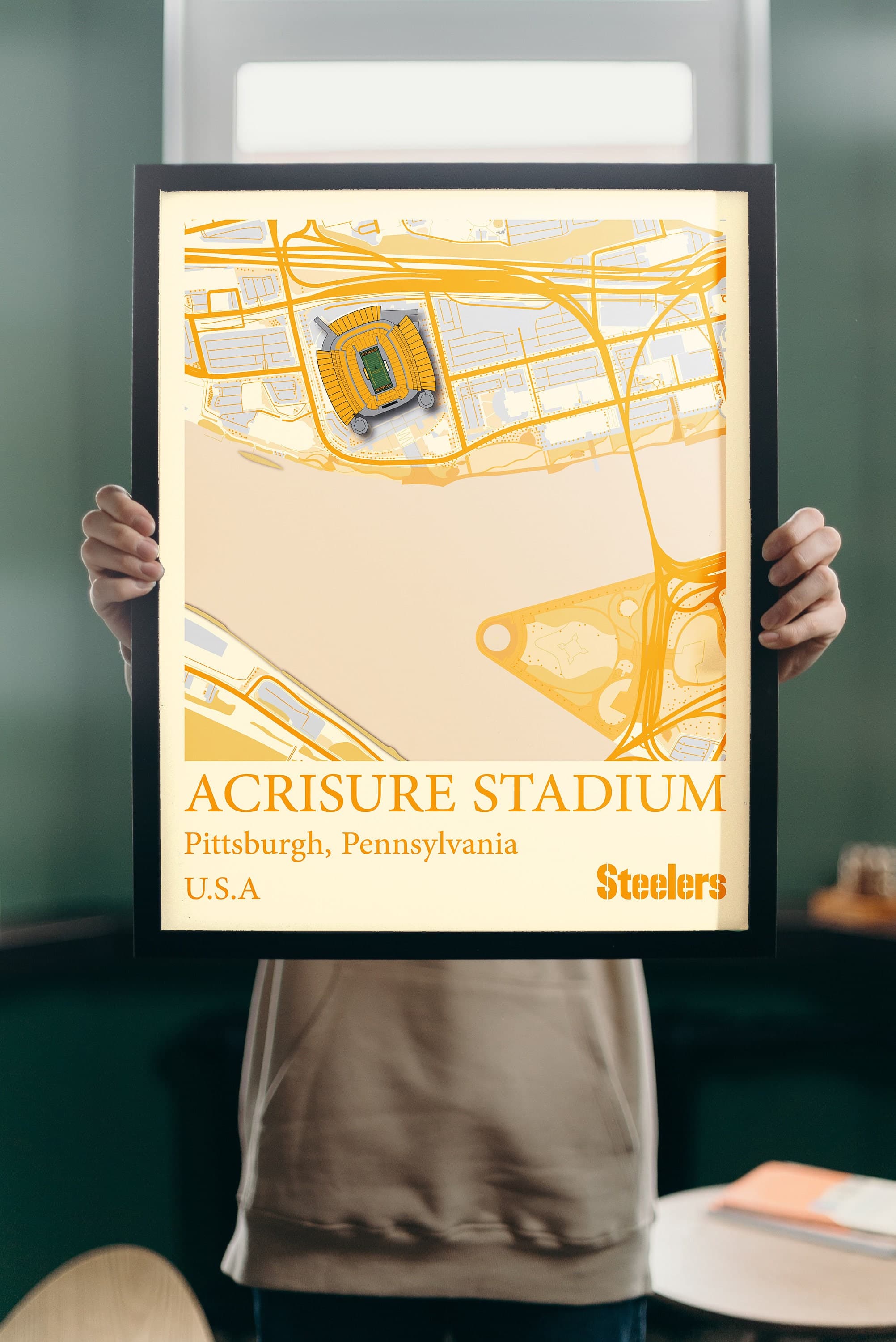 Acrisure Stadium Map Art, Pittsburgh Steelers, NFL Print (Digital Download) - image 3
