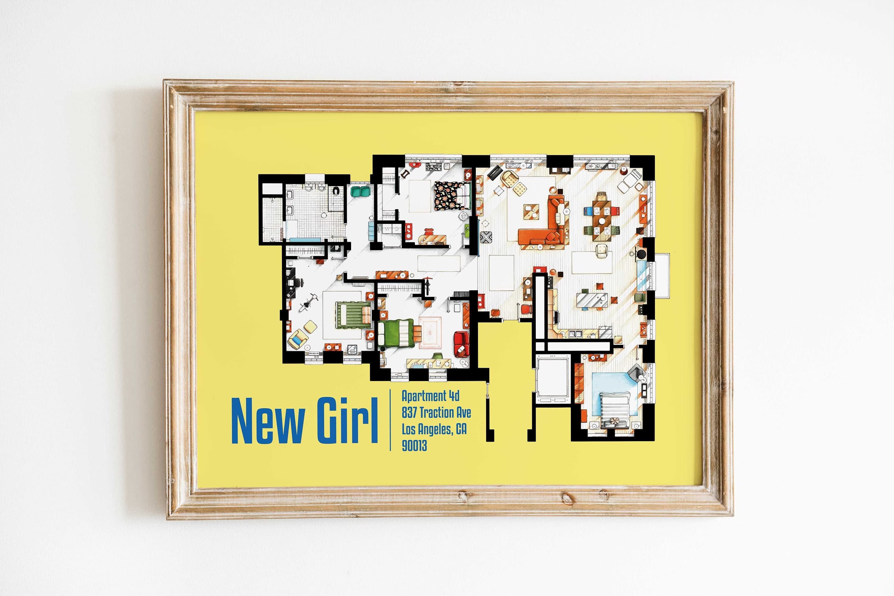 New Girl Apartment Floor Plan Print – TV Show Wall Art (Digital Download)