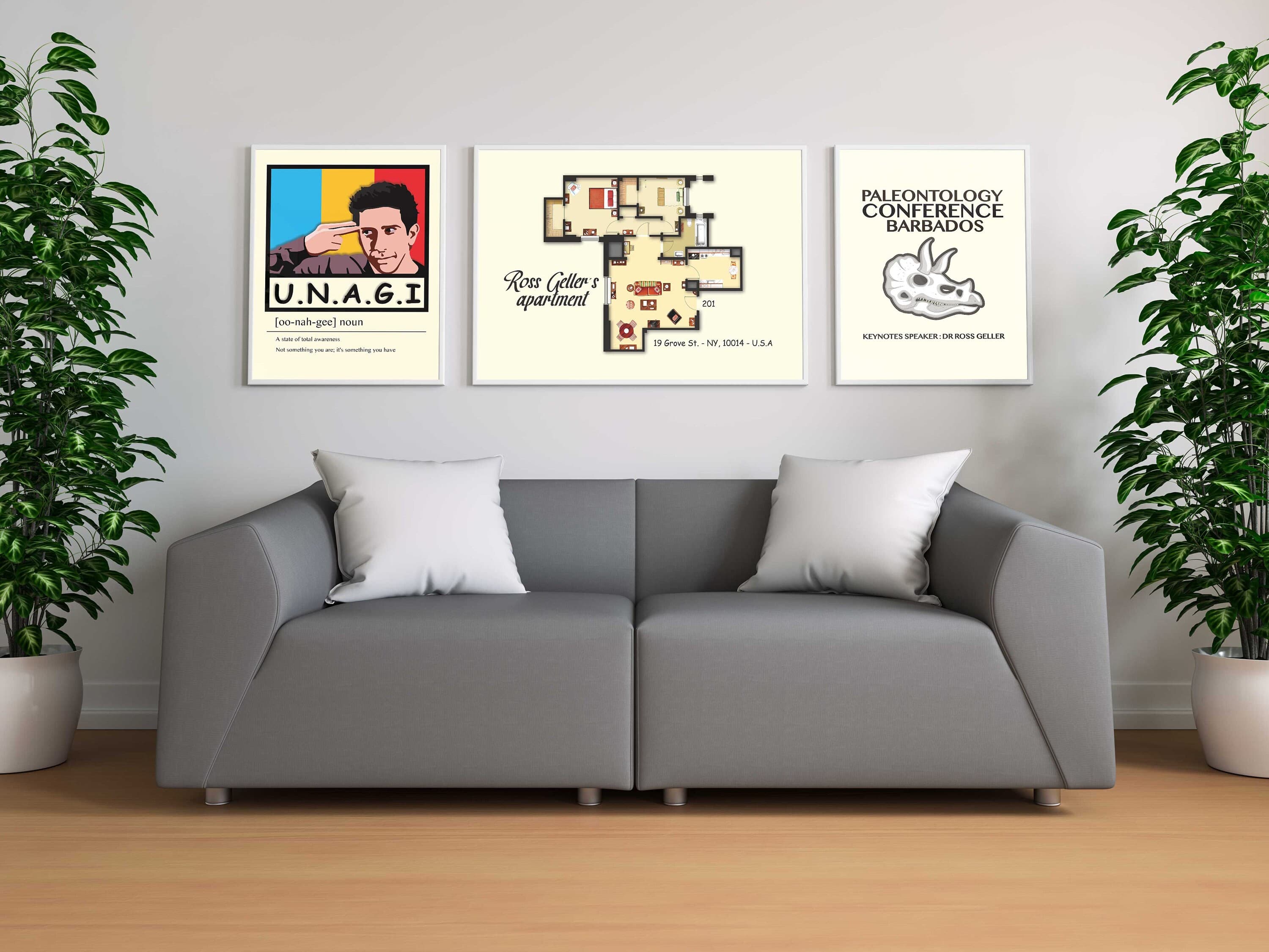 Friends tv show - Ross Geller Art Collection - 3 Artprint posters for Home Decor - image 3