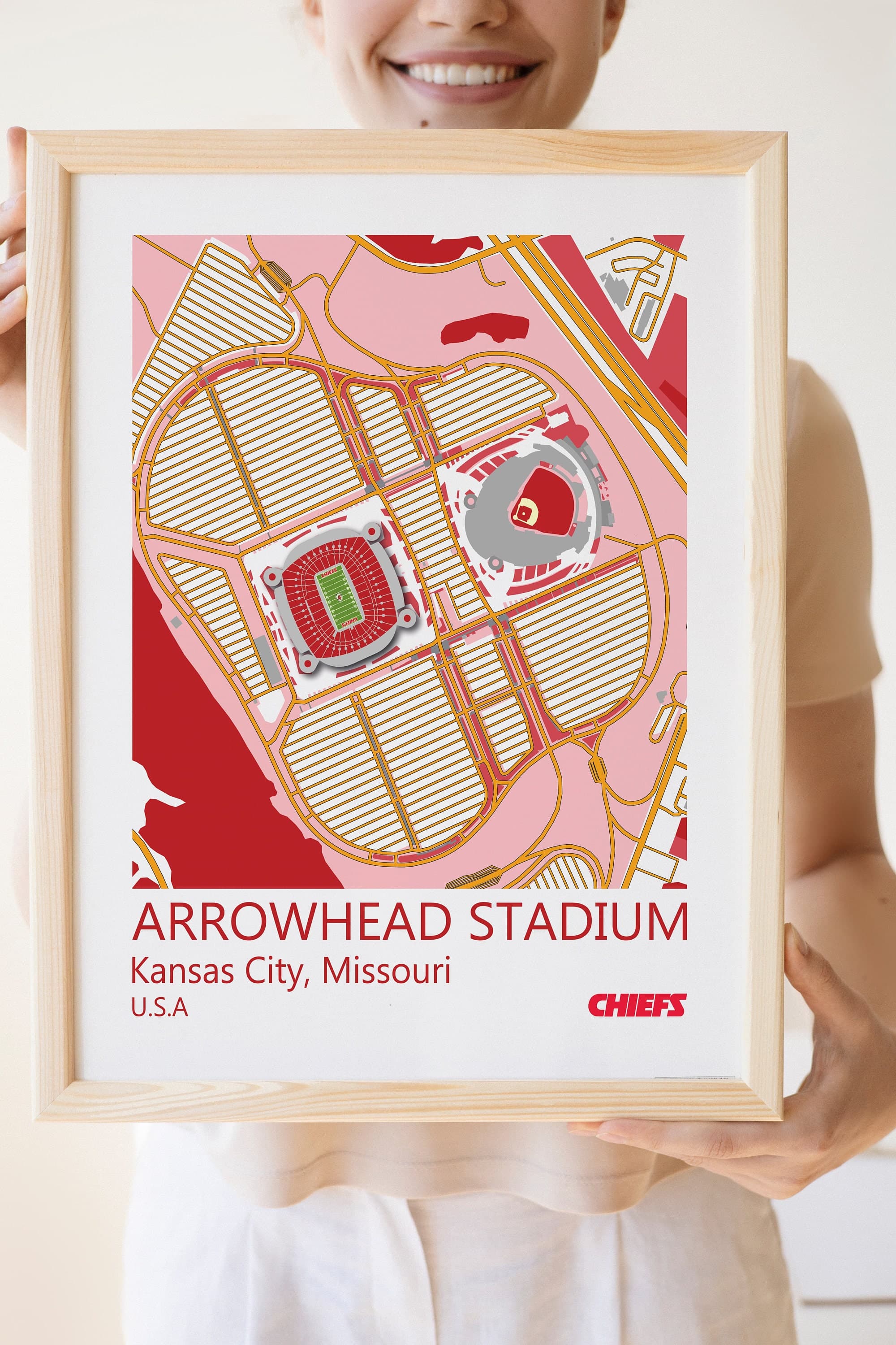 Arrowhead Stadium Map Art Print, Kansas City Chiefs, NFL (Digital Download) - image 4