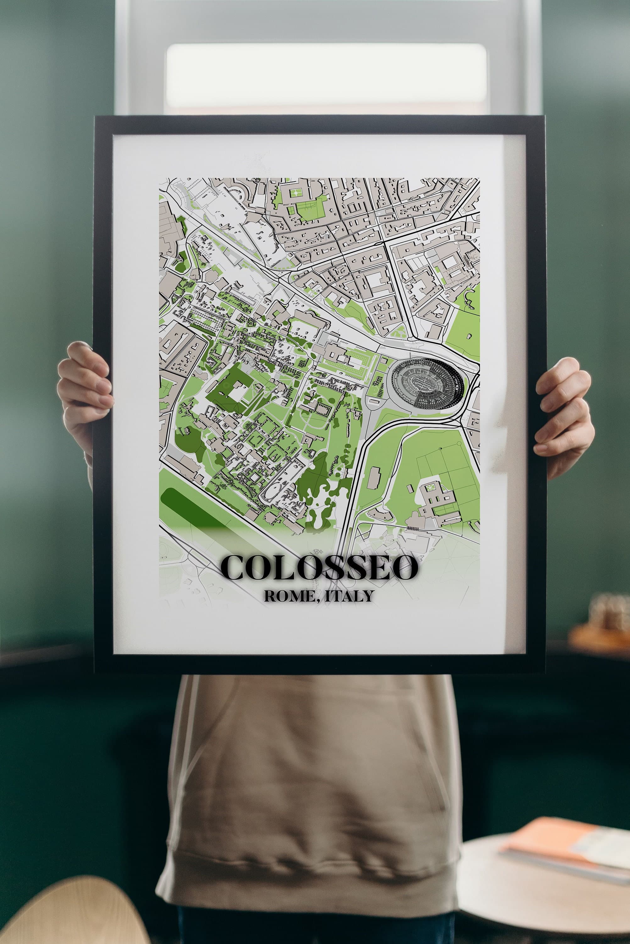 Colosseum Art Map Print, Rome Floorplan (Digital Download) - image 3