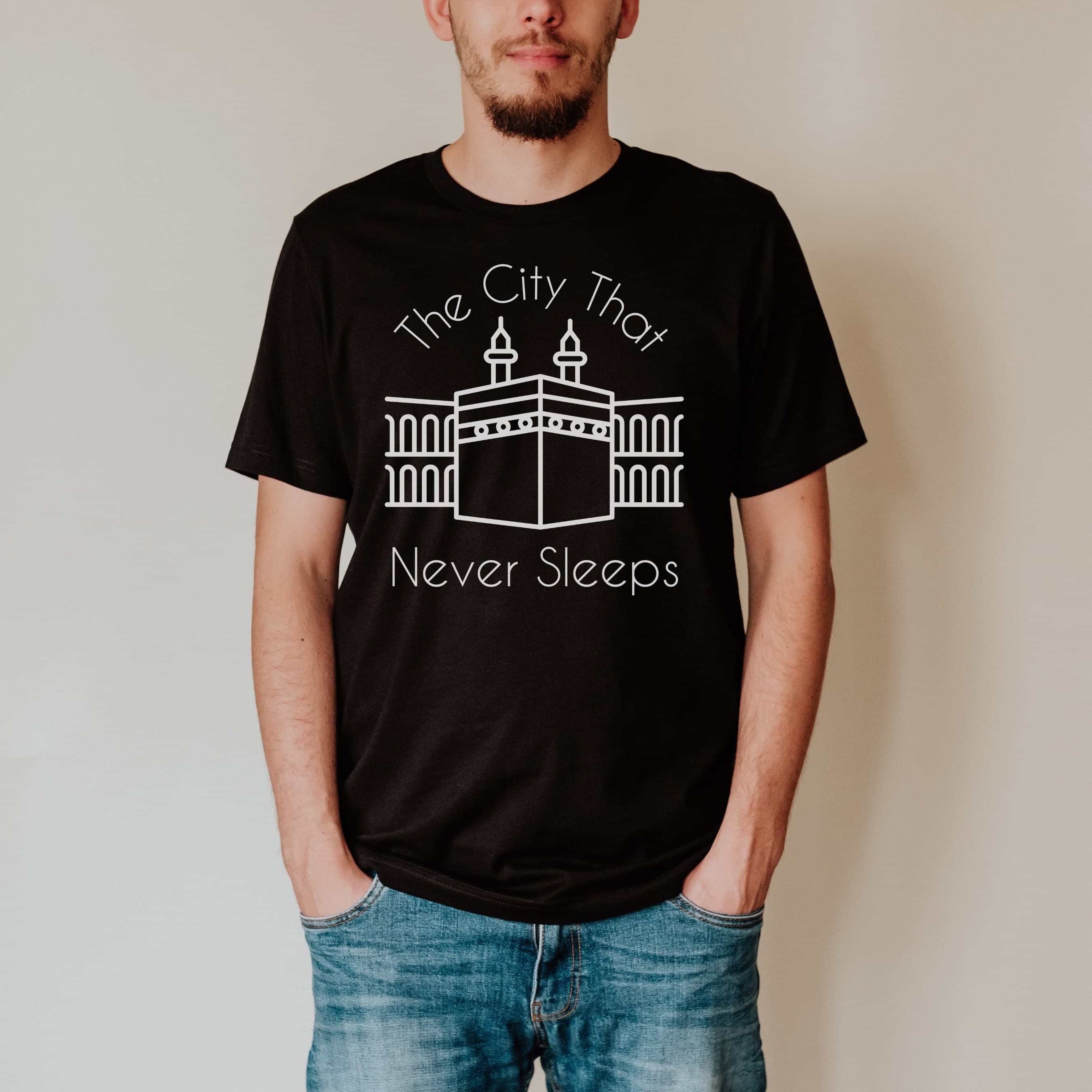 The City That Never Sleeps T-Shirt, Mecca, Ramadan, Eid Gift, Ummrah Gift, Hajj Gift, Muslim, Islamic shirt, Eid Shirt, Makkah Shirt - image 3