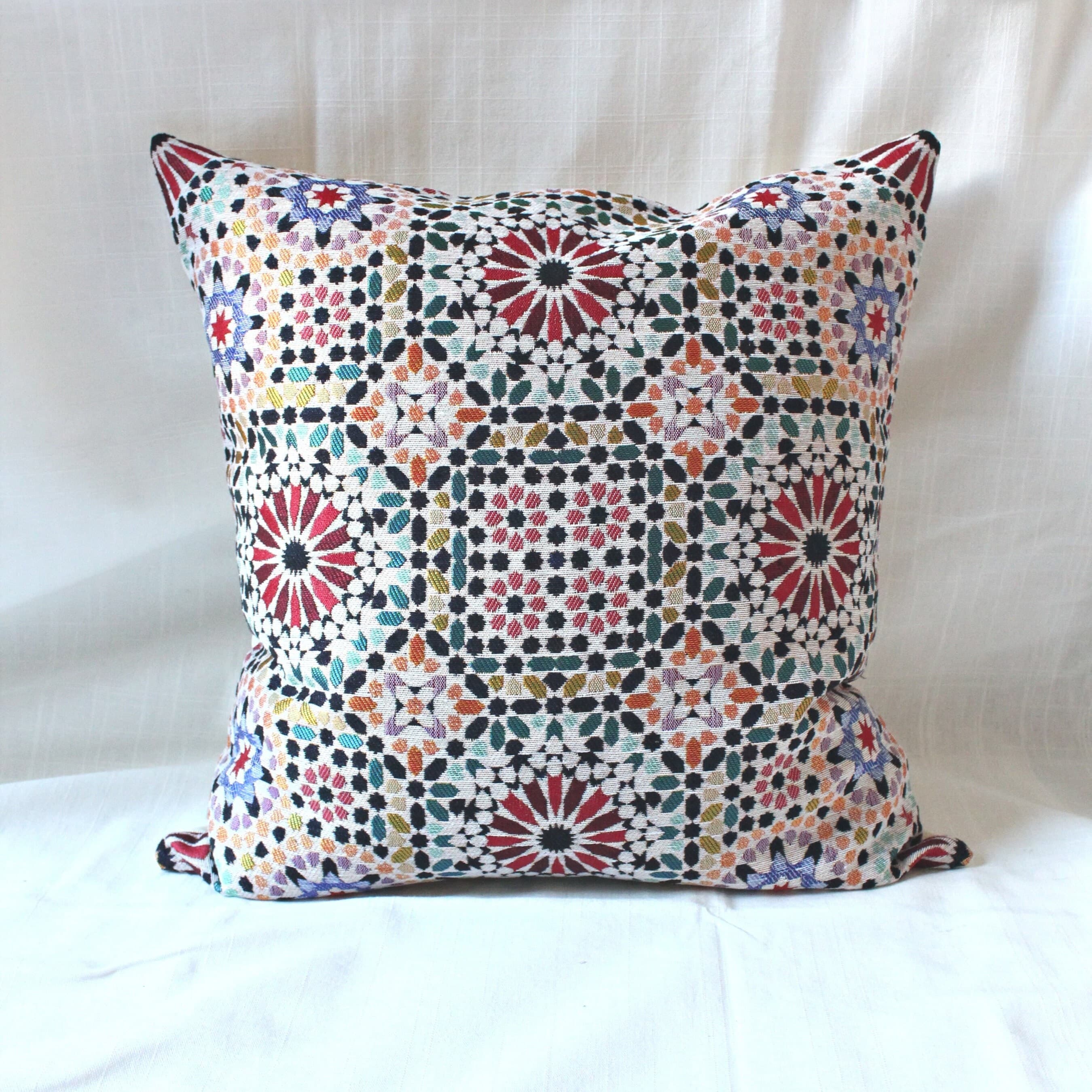 Turkish Moroccan Geometric Design Pillow Covers, Arabesque, Moroccan design, Modern home, Abstract, Moroccan tile design, Kilim design