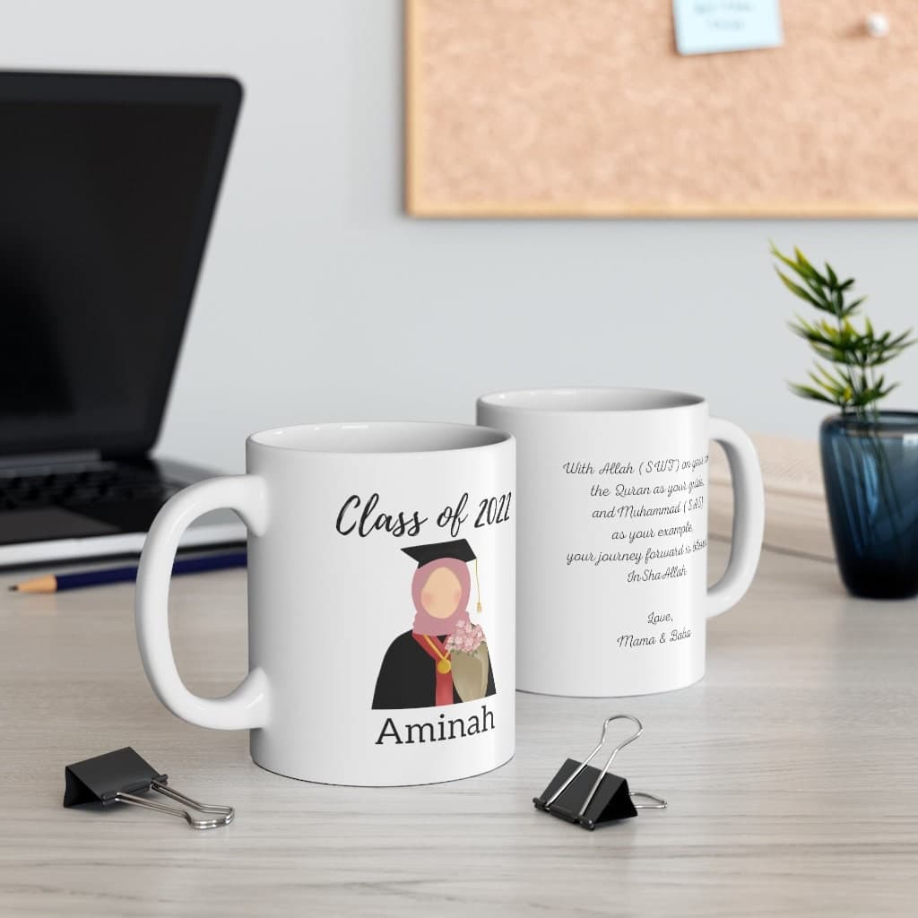 CUSTOM Graduation Muslimah Mug, Islamic Gift, Ramadan, Eid Gift, Muslim Coffee, Muslim Girl Graduation Gift - image 4