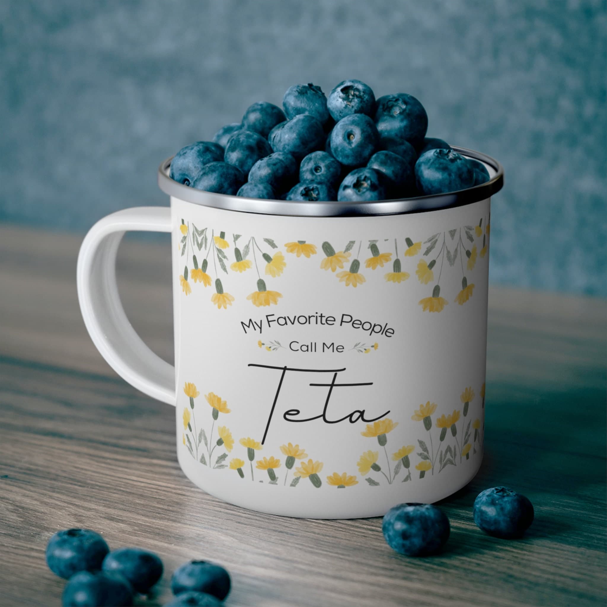CUSTOM My Favorite People Call Me Enamel Mug, Pregnancy Announcement Gift, Teta Mug, Grandma promotion, new baby gift, Eid