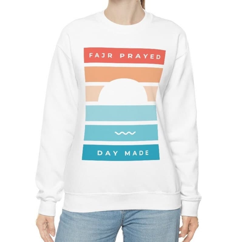 Fajr Prayed Day Made Sweatshirt, Islamic gift, Ramadan shirt, Sunrise Sunset Sweatshirt, Ramadan gift, Muslim, arabic calligraphy, art, Eid