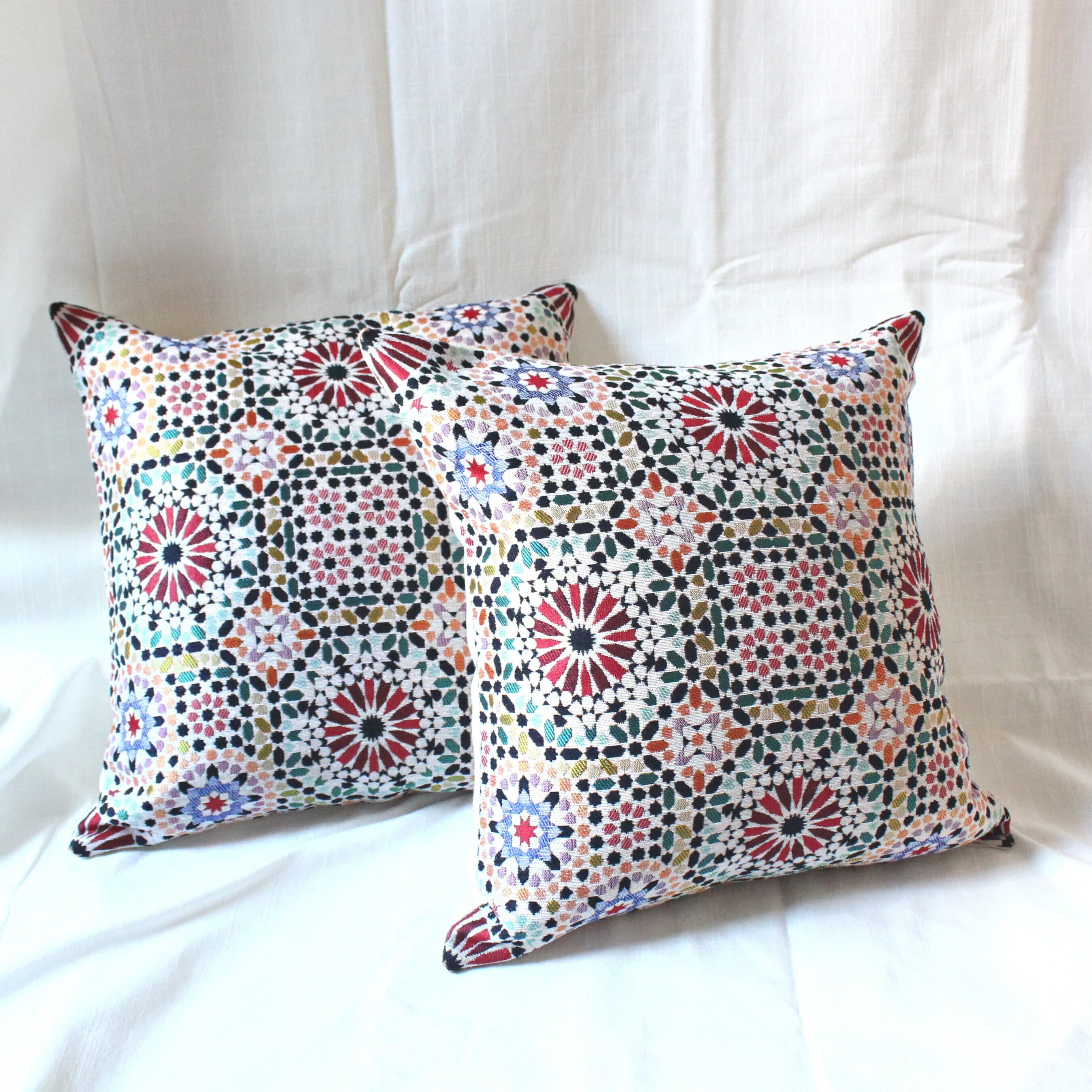 Turkish Moroccan Geometric Design Pillow Covers, Arabesque, Moroccan design, Modern home, Abstract, Moroccan tile design, Kilim design - image 3