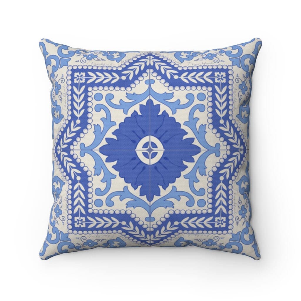 DOUBLE-SIDED Thankful Alhamdulillah Pillow, Moroccan Tile, 18x18 case insert, Islamic house, Ramadan Decor, Eid Decor, Islam, Muslim Home - image 4