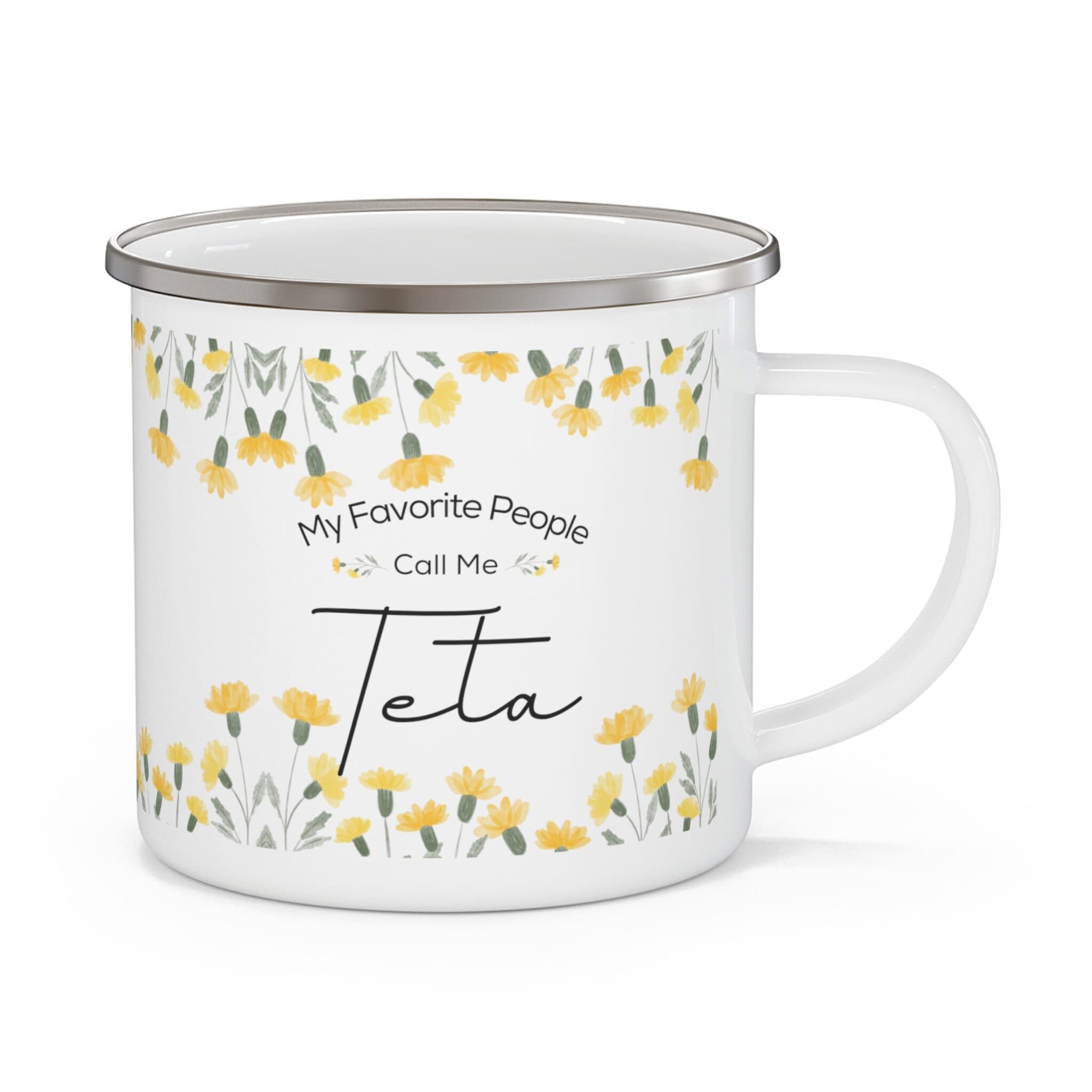 CUSTOM My Favorite People Call Me Enamel Mug, Pregnancy Announcement Gift, Teta Mug, Grandma promotion, new baby gift, Eid - image 4