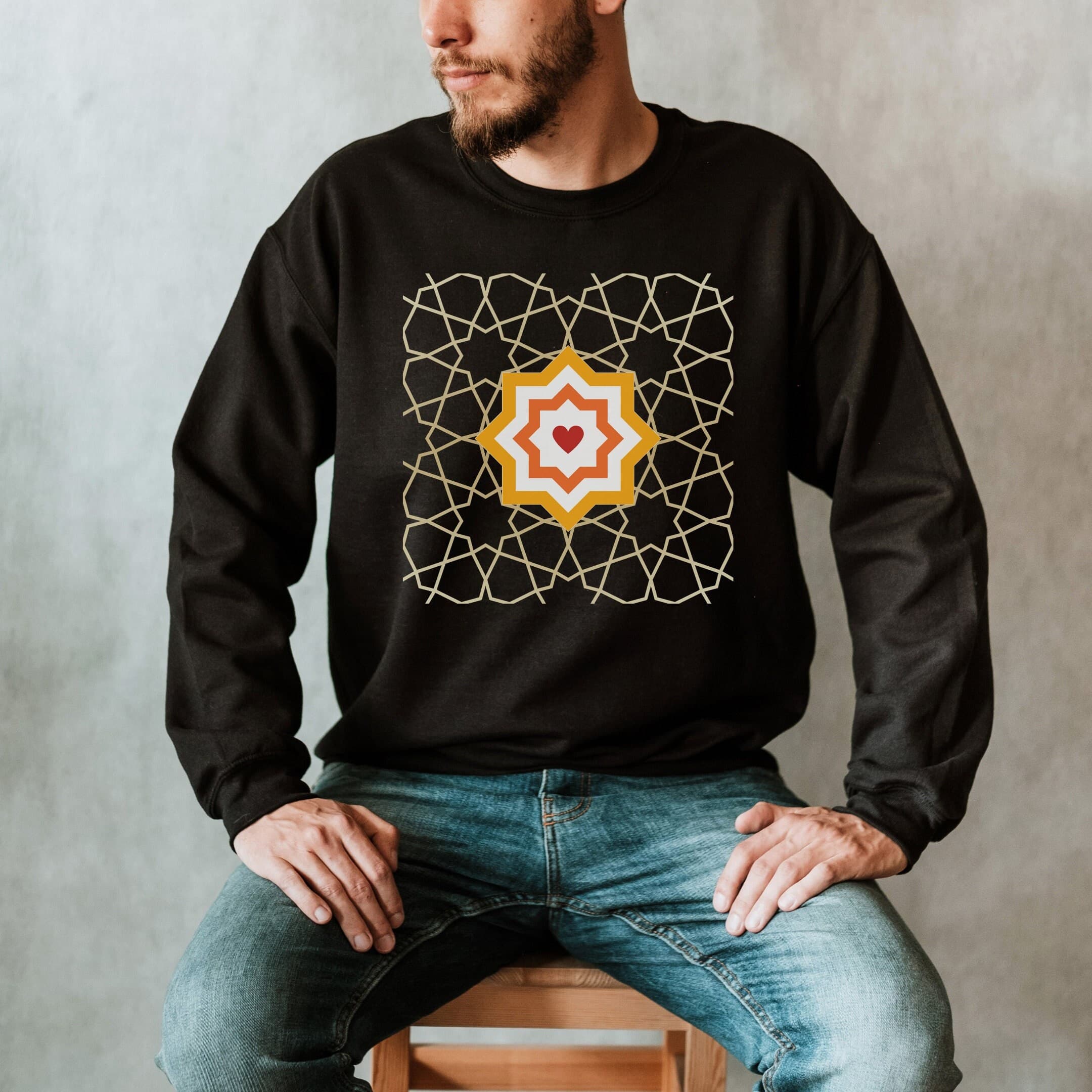 Andalusia Star Sweatshirt, Islamic Star, Moorish architecture, Ramadan Gift, Eid, Graduation gift, Fall weather sweatshirt, travel shirt