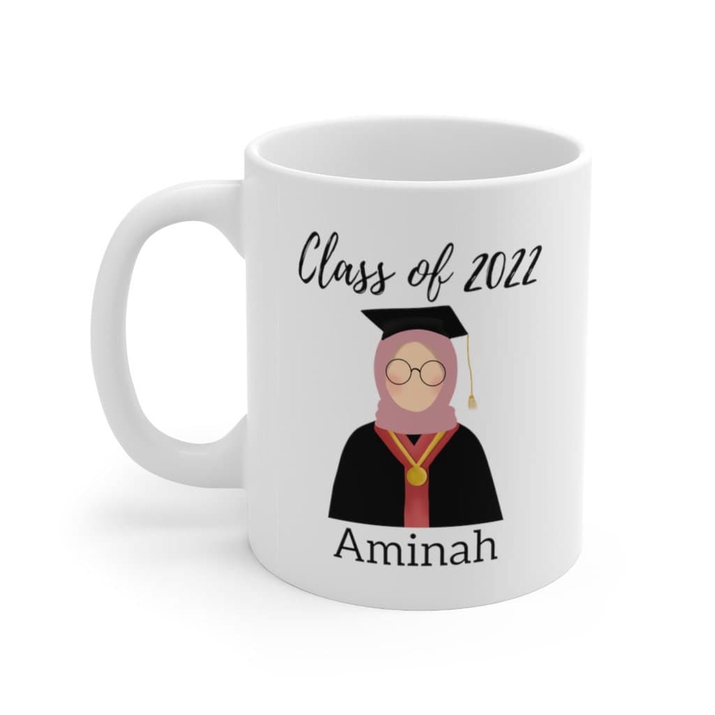 CUSTOM Graduation Muslimah Glasses Mug, Islamic Gift, Ramadan, Eid Gift, Muslim Coffee, Muslim Girl Graduation Gift