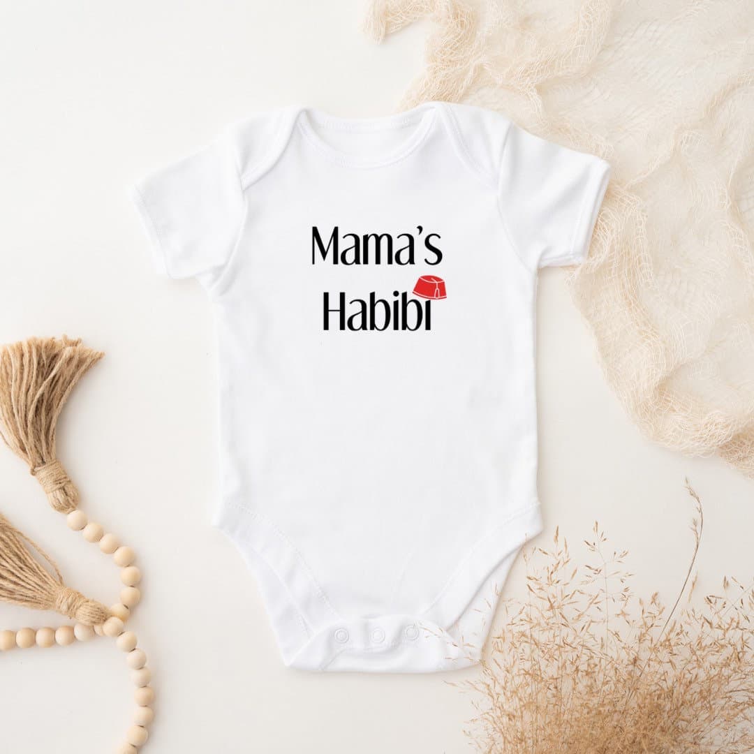 CUSTOM Organic Arabic English Habibi Onesie Bodysuit, new baby mom gift, Arabic baby gift, Ramadan, Eid Gift, Arabic Gift, Teta Gift